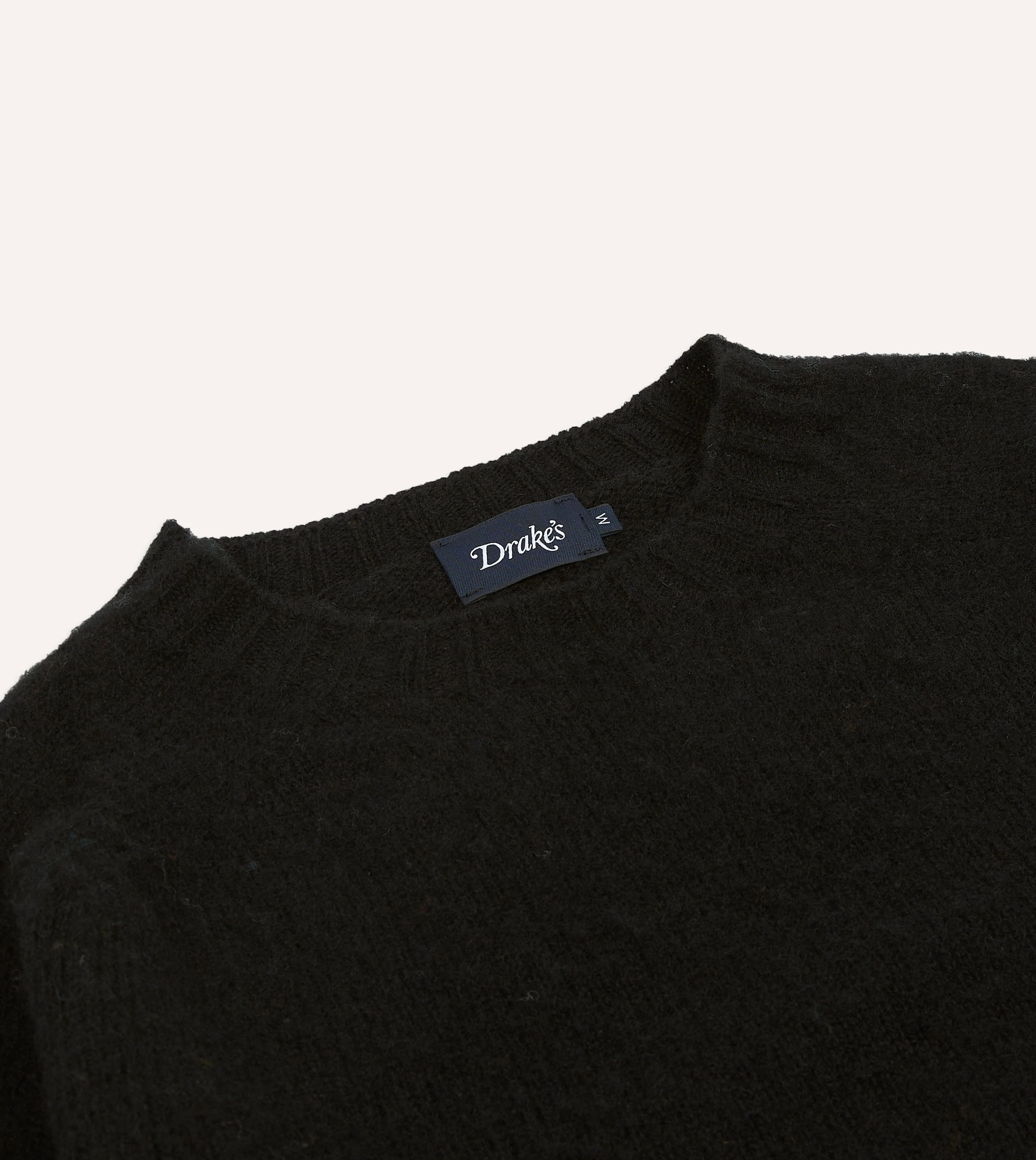 Black Brushed Shetland Crew Neck Jumper - Image 3