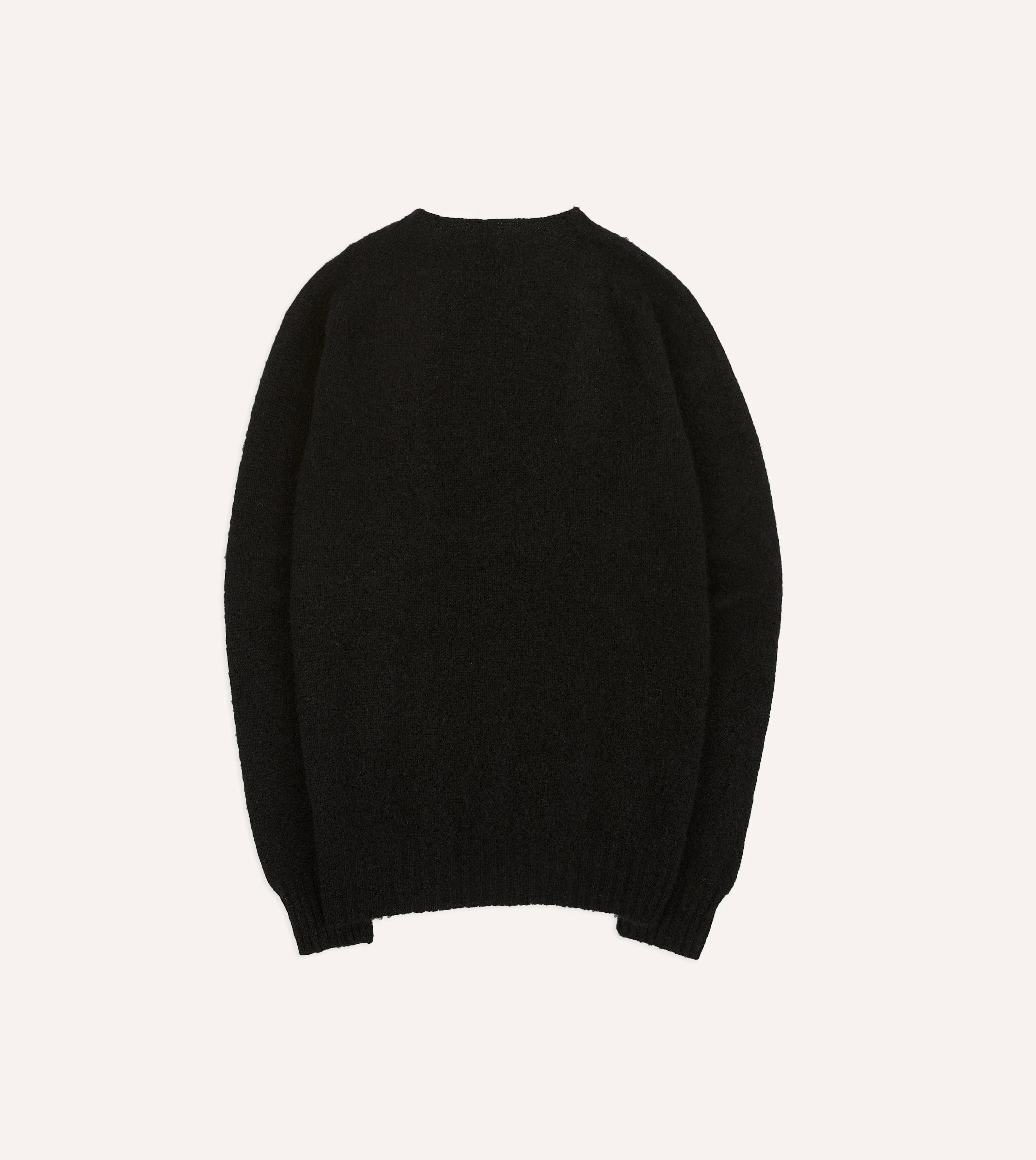 Black Brushed Shetland Crew Neck Jumper - Image 5
