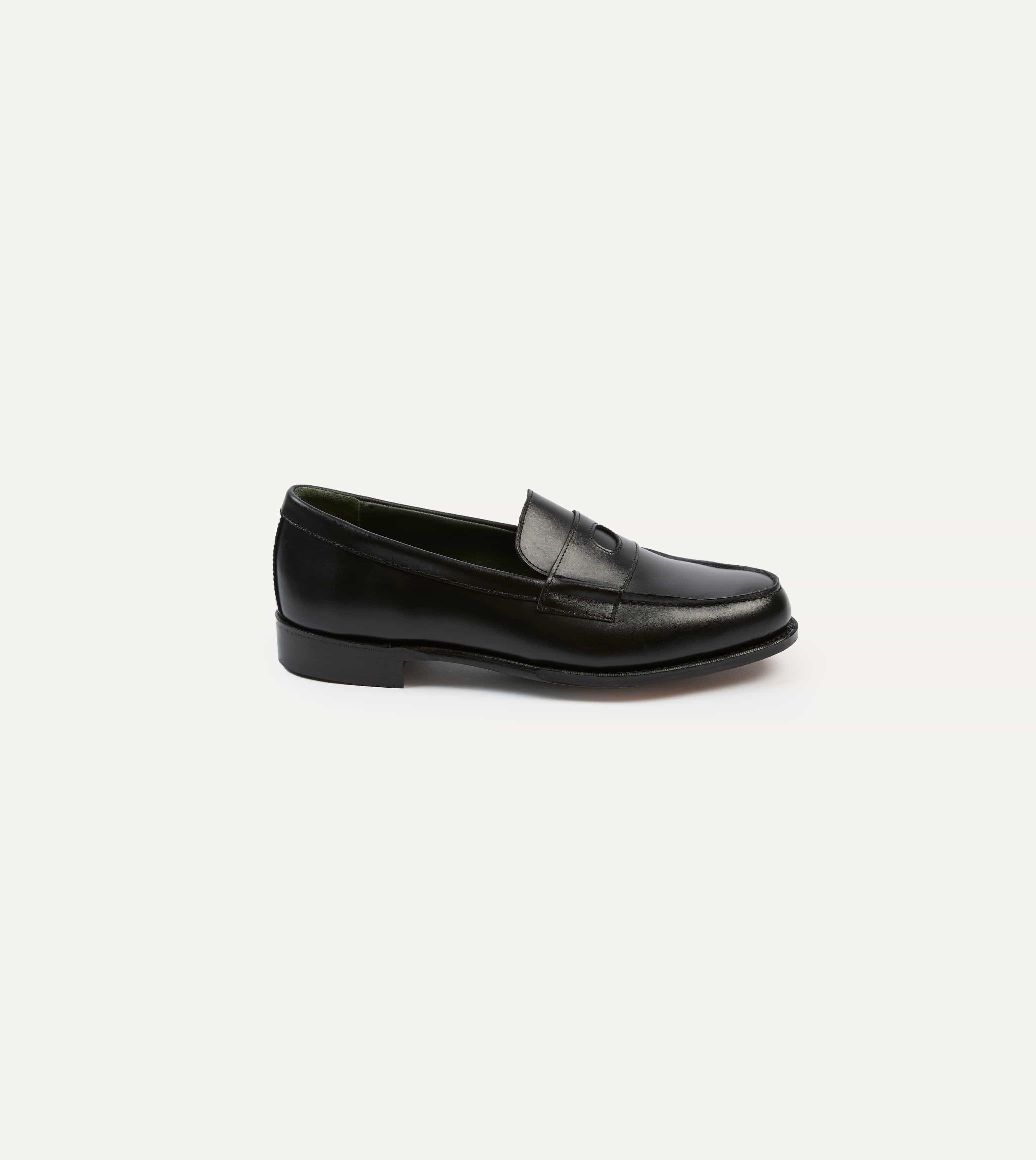 Black Calf Leather Charles Mk II Goodyear Welted Penny Loafer - Image 6