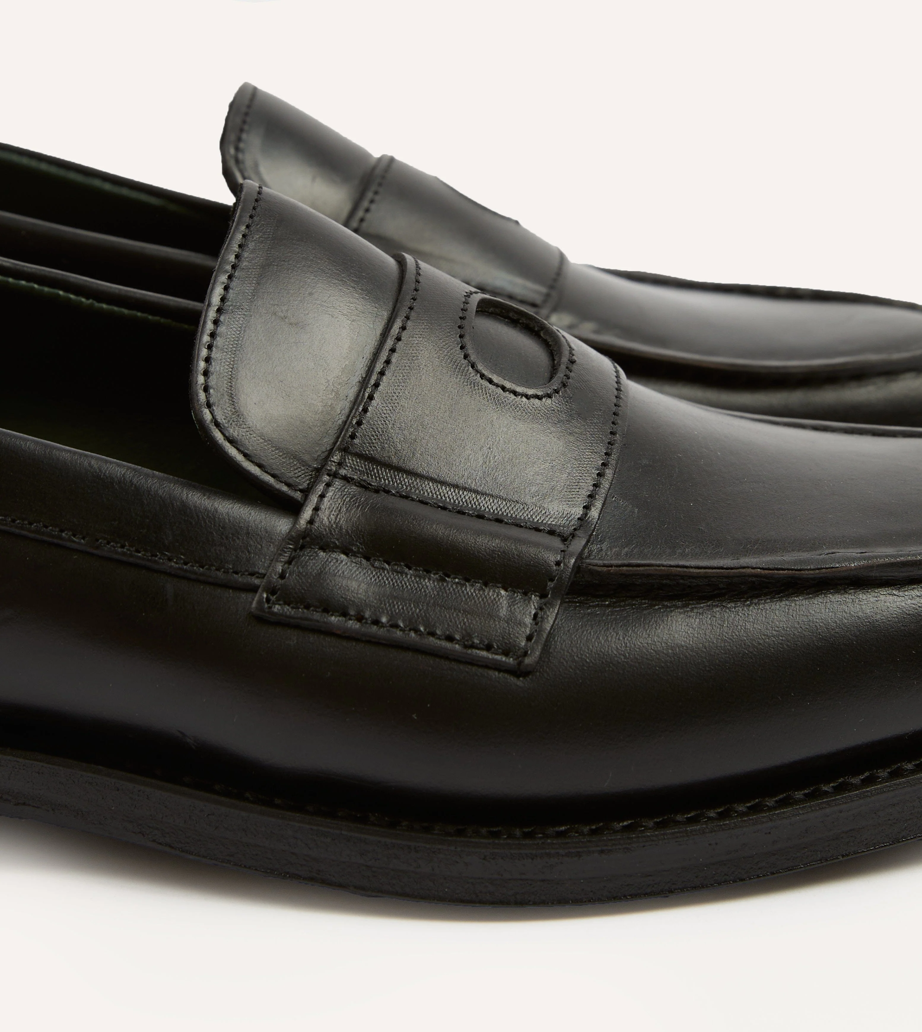 Black Leather Charles Goodyear Welted Penny Loafer - Image 3