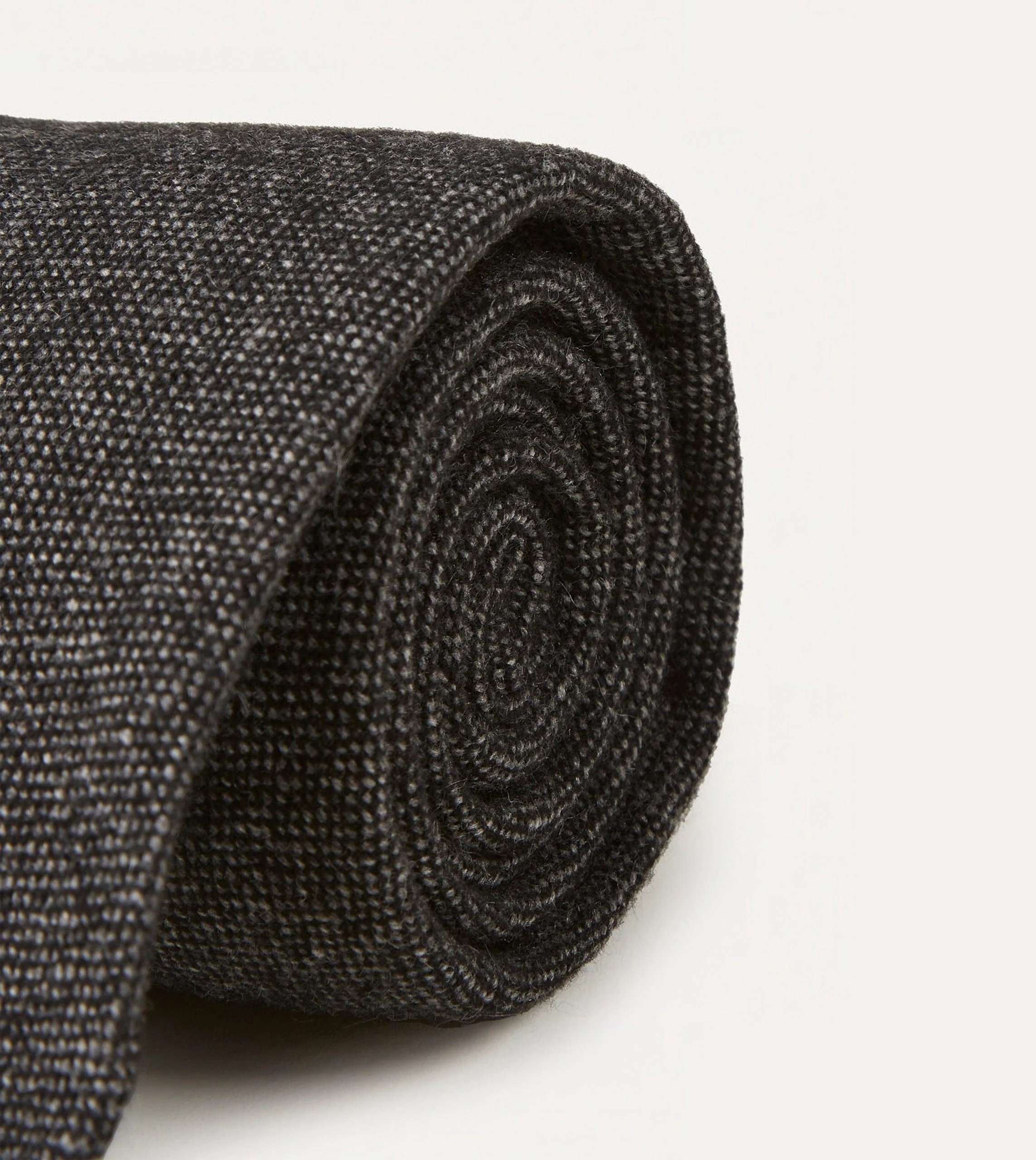 Black Pure Cashmere Solid Hand Rolled Tie - Image 5