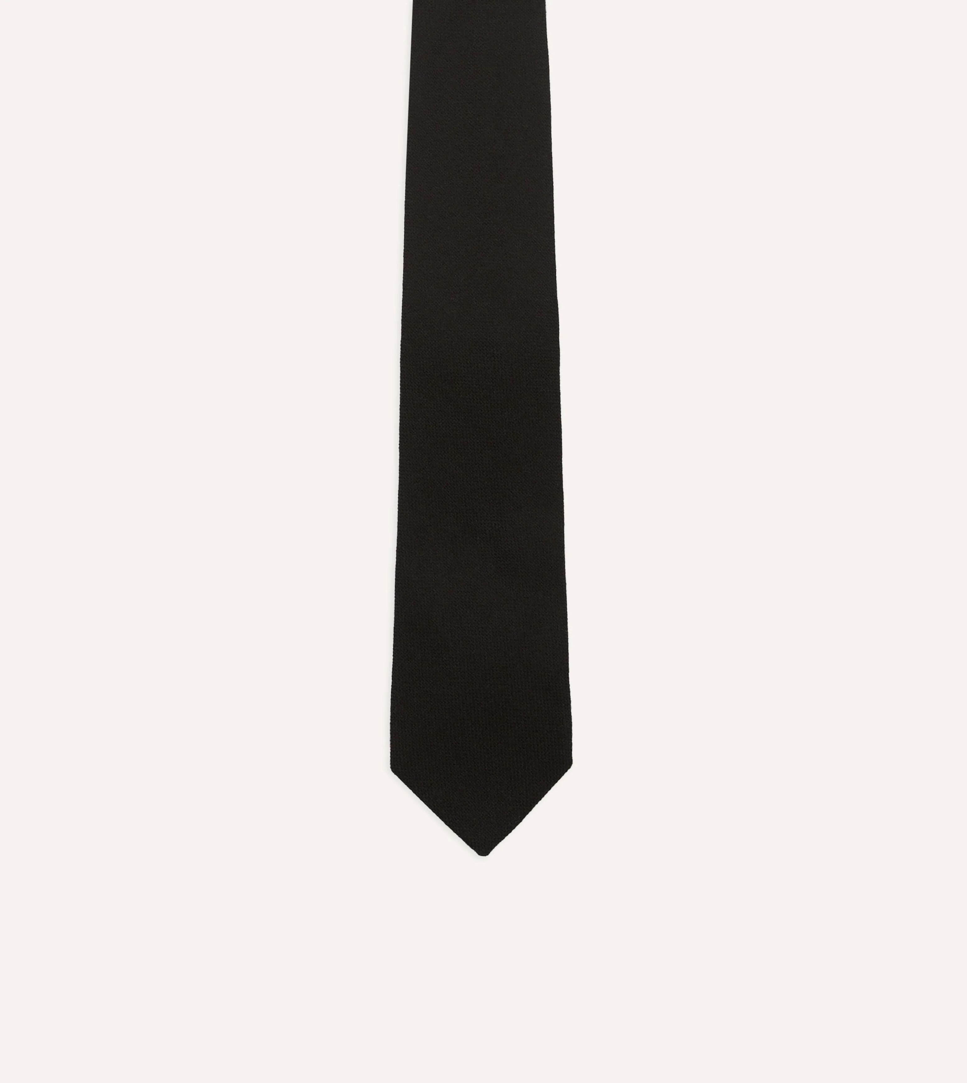 Black Pure Cashmere Solid Tipped Tie - Image 4
