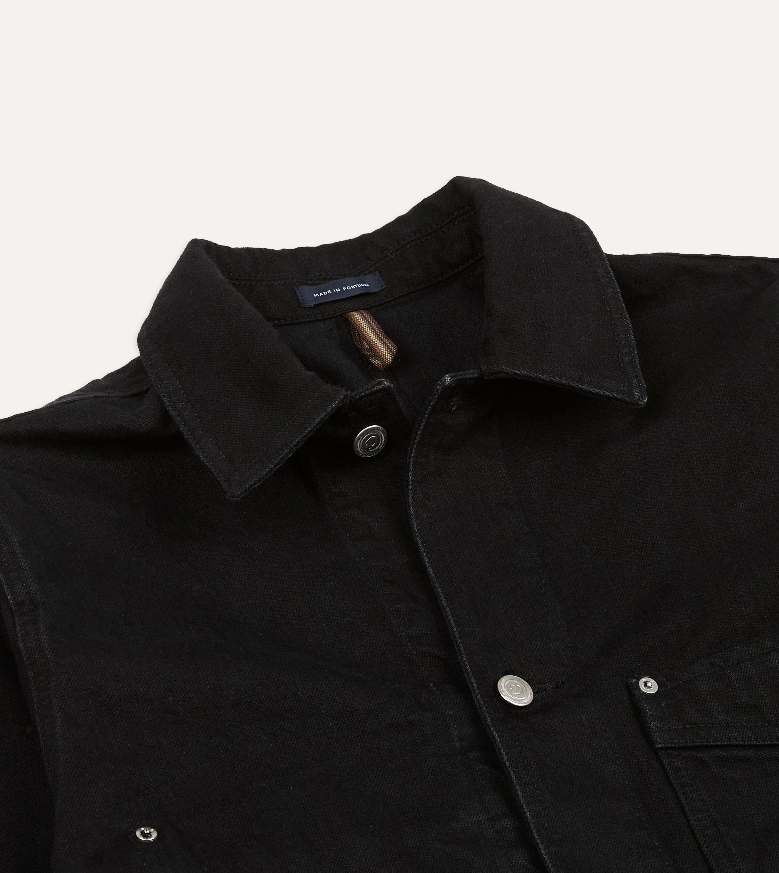 Black Selvedge Denim Five-Pocket Chore Jacket - Image 3