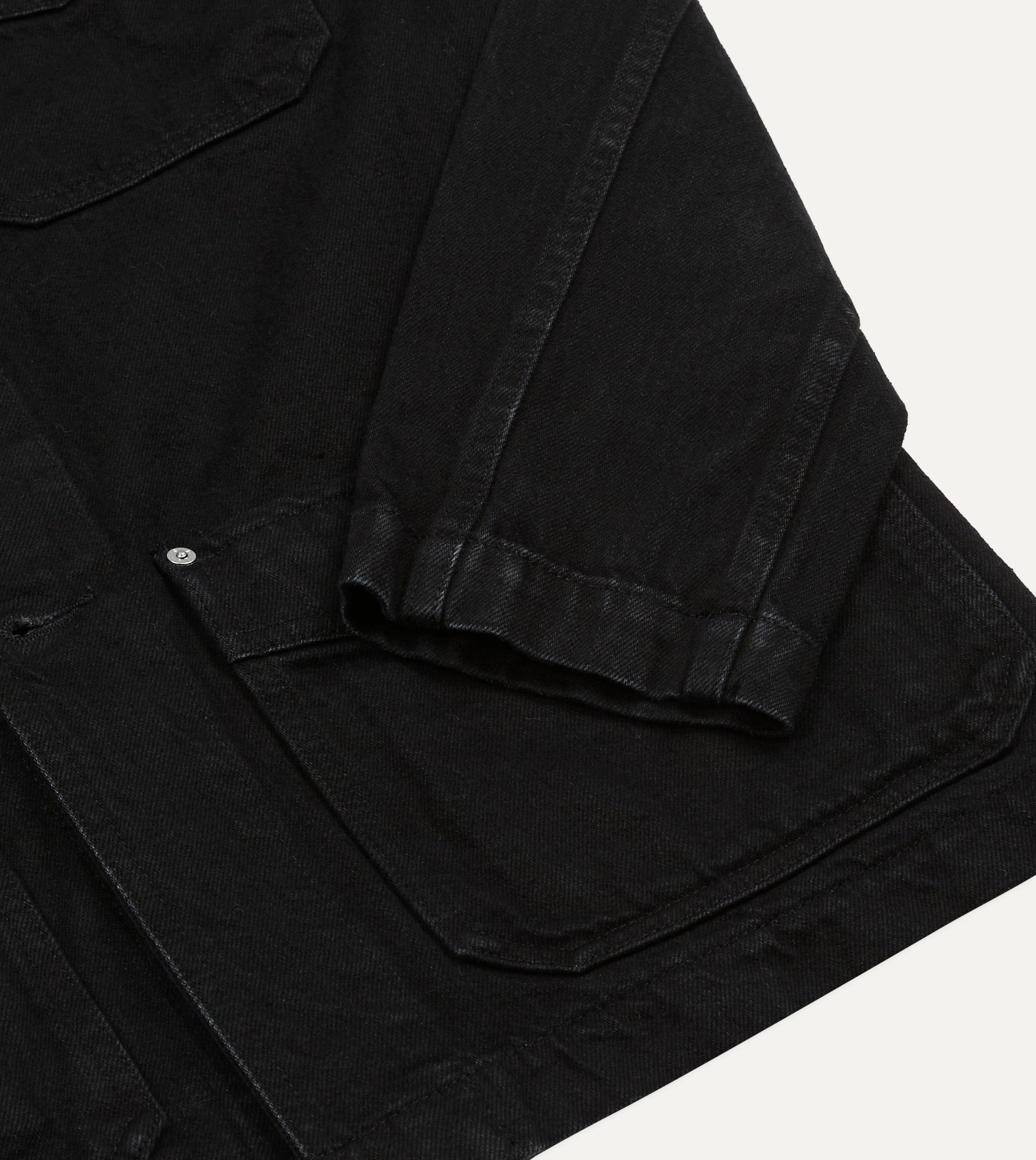Black Selvedge Denim Five-Pocket Chore Jacket - Image 5