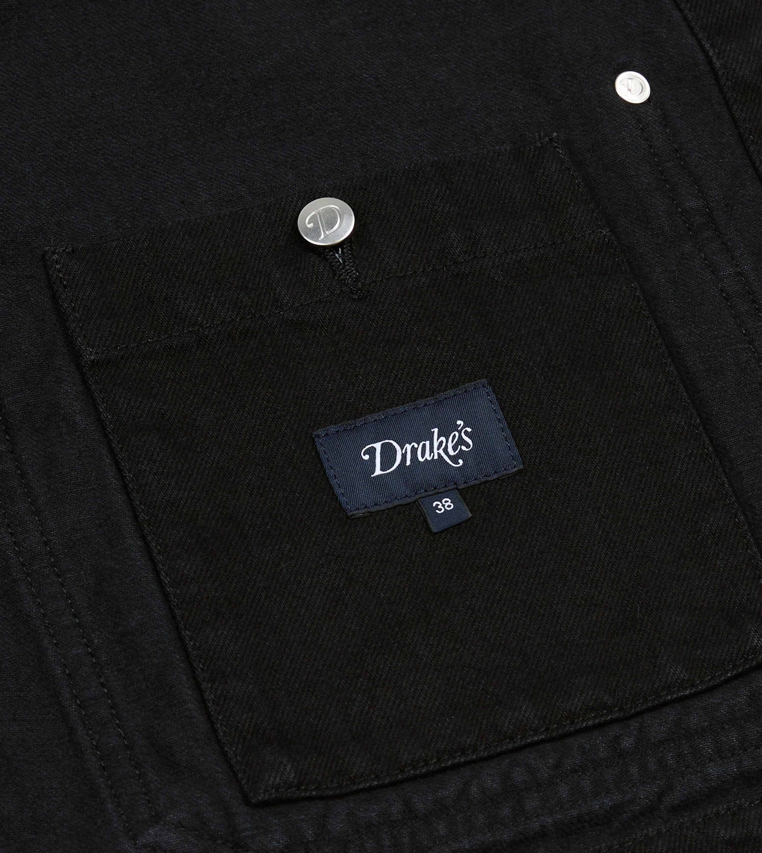 Black Selvedge Denim Five-Pocket Chore Jacket - Image 7