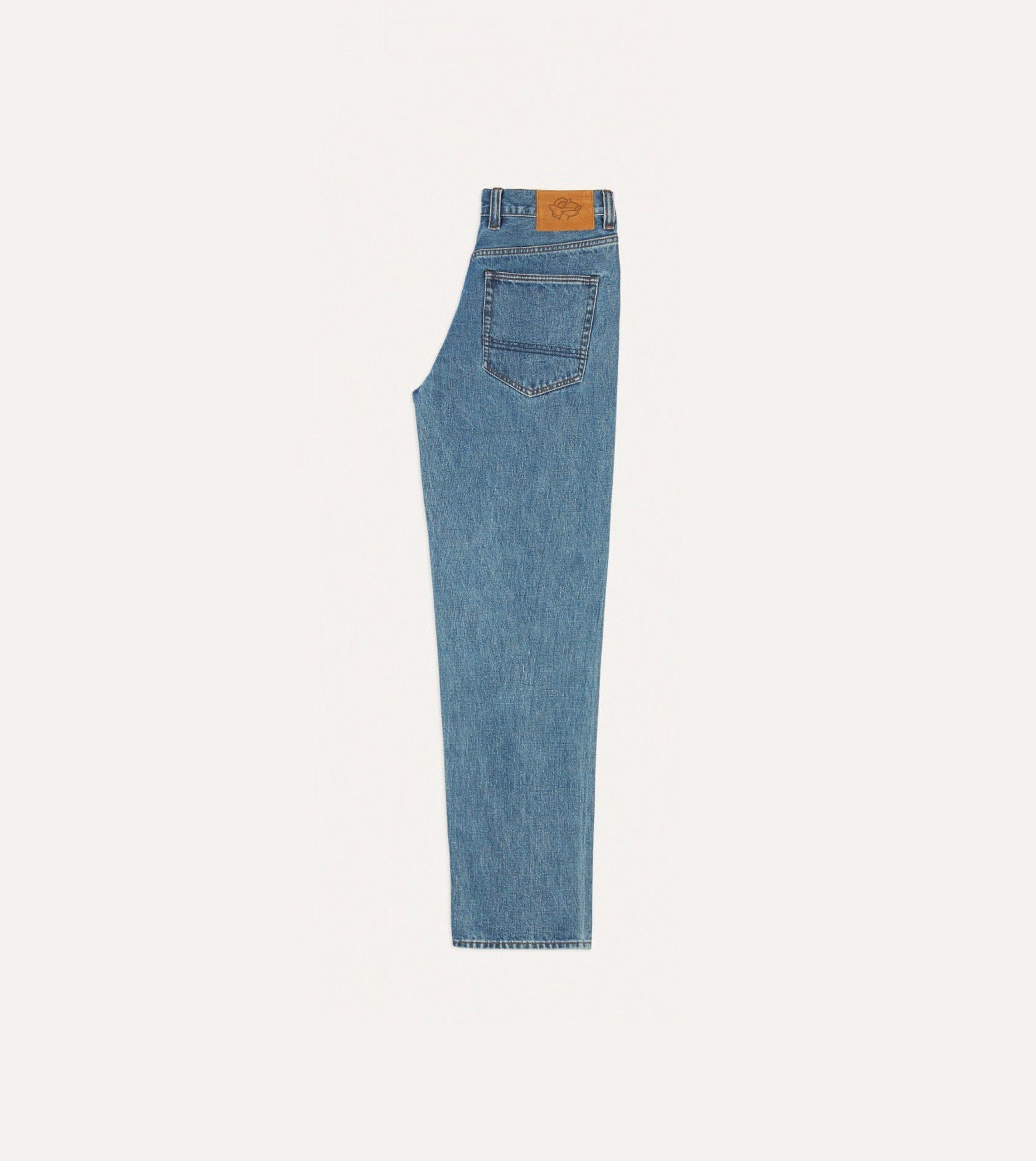 Bleach Wash 14.2oz Japanese Selvedge Denim Five-Pocket Jeans - Image 6