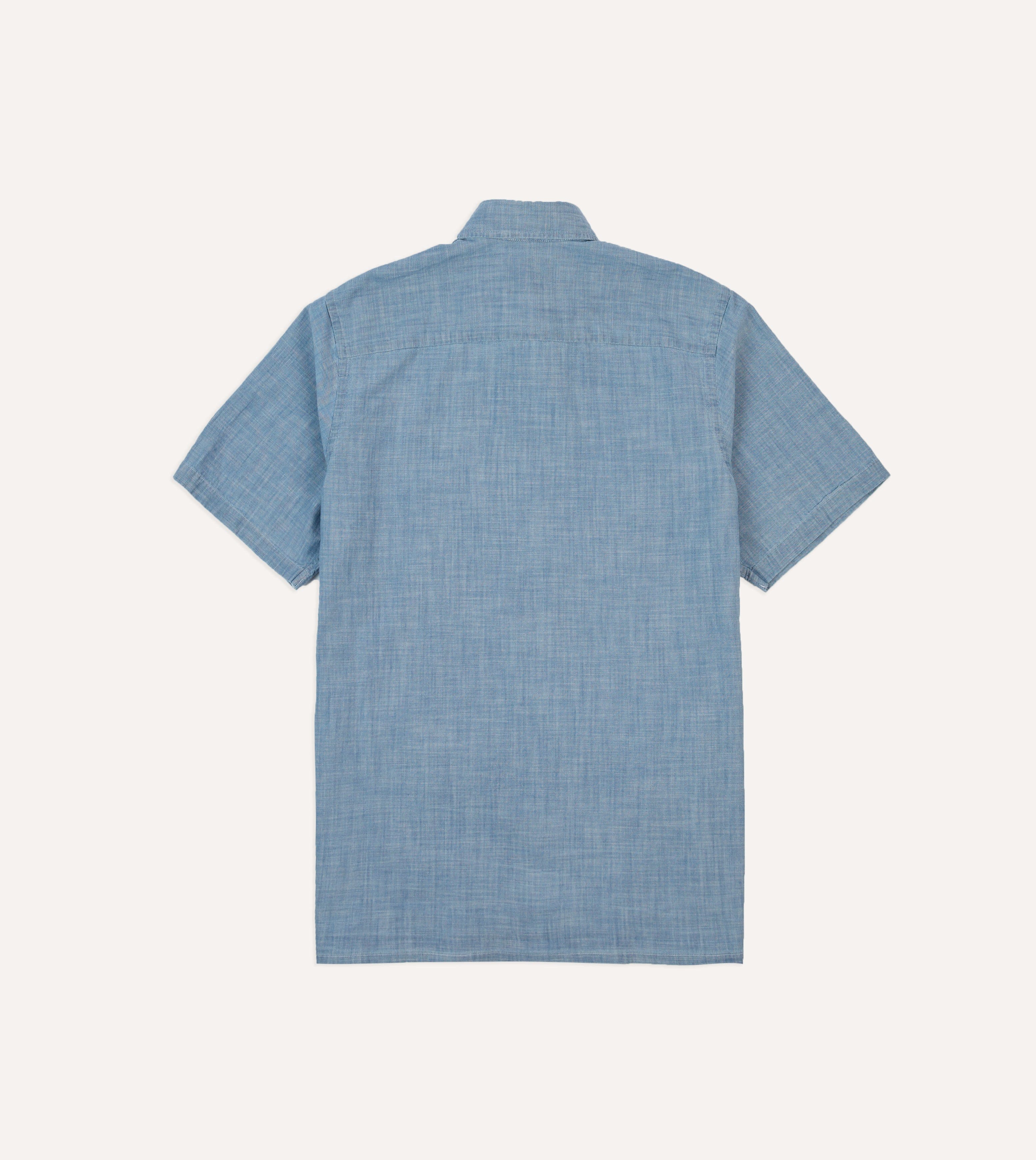 Blue Chambray Short Sleeve Cuban Shirt - Image 6
