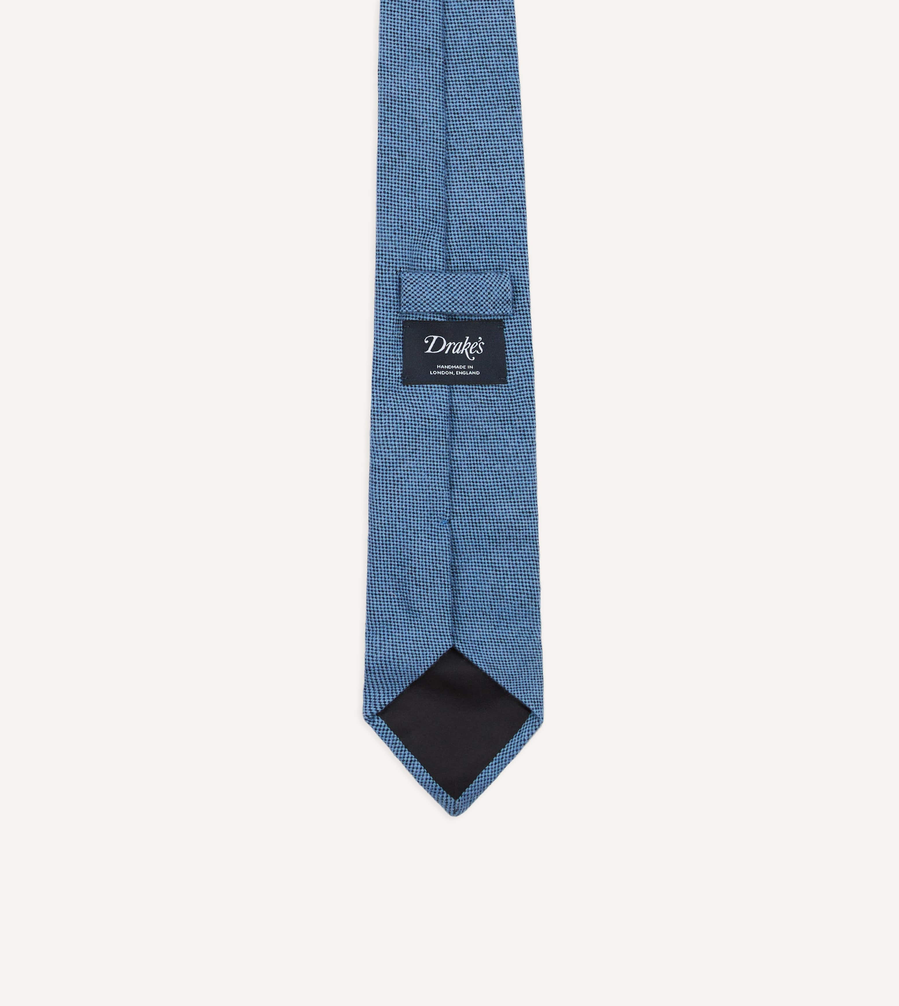 Blue Pure Cashmere Solid Tipped Tie - Image 4