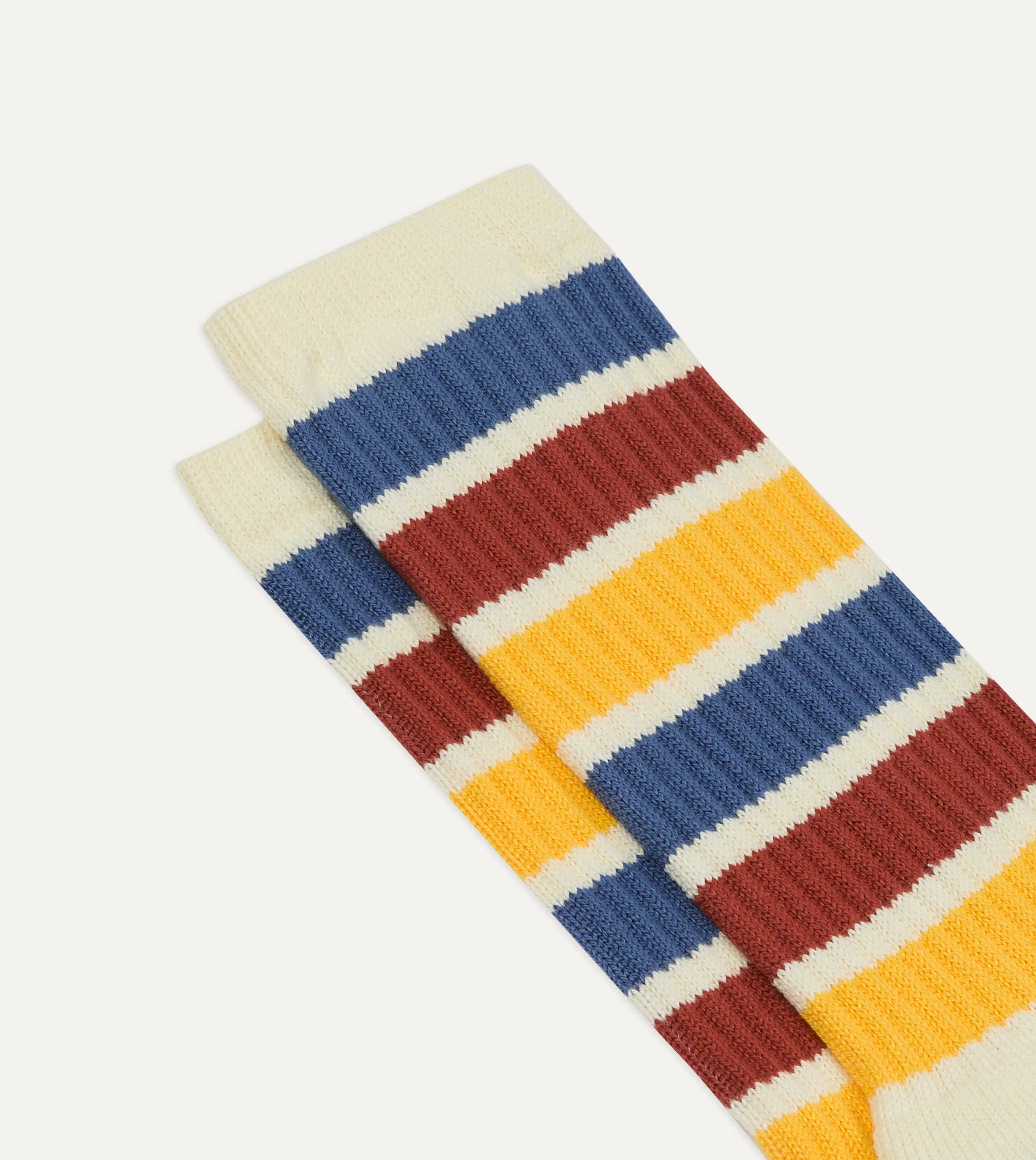 Blue, Red and Yellow Striped Sport Socks - Image 3