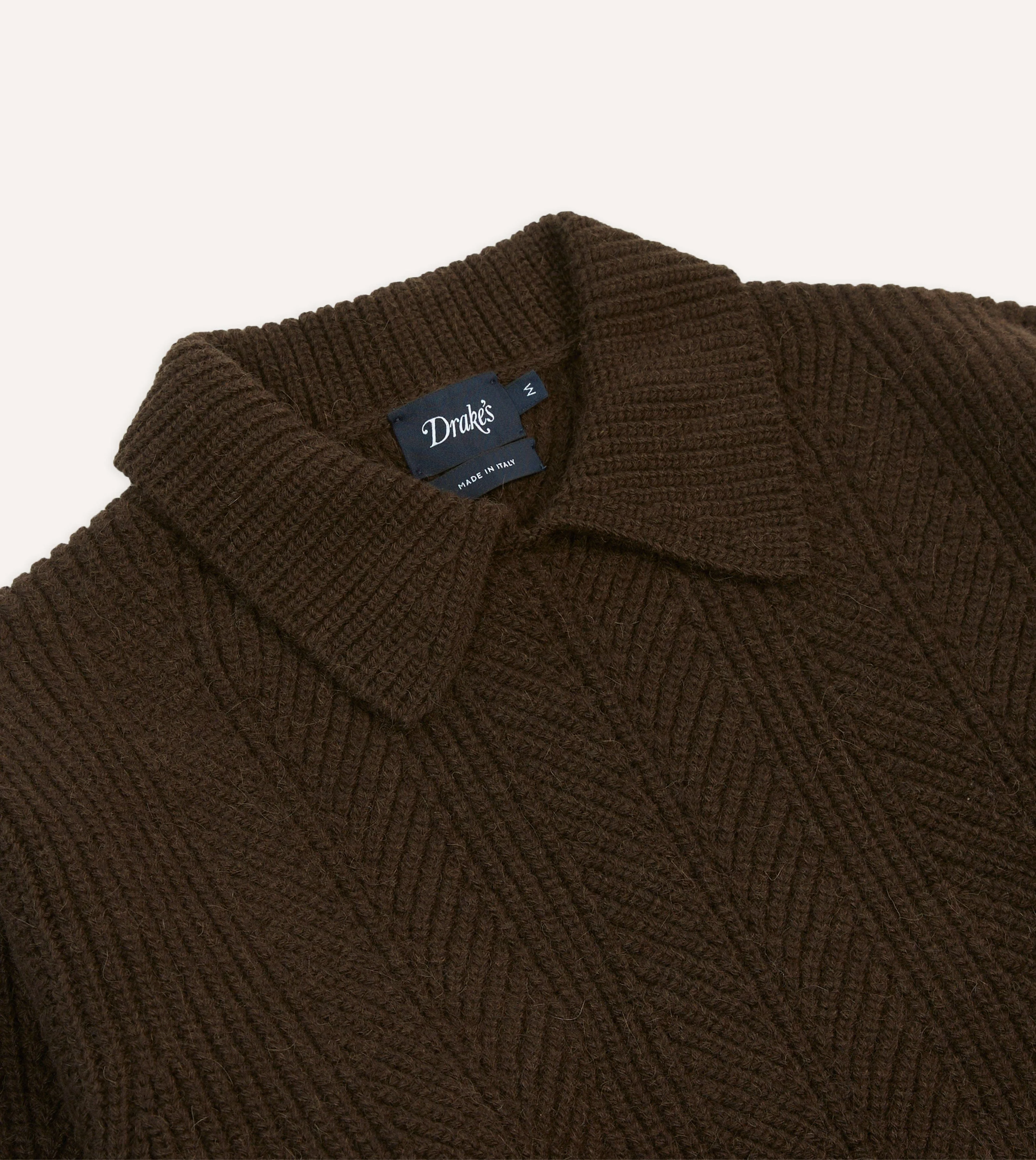 Brown Alpaca Lambswool Integral Collar Jumper - Image 3