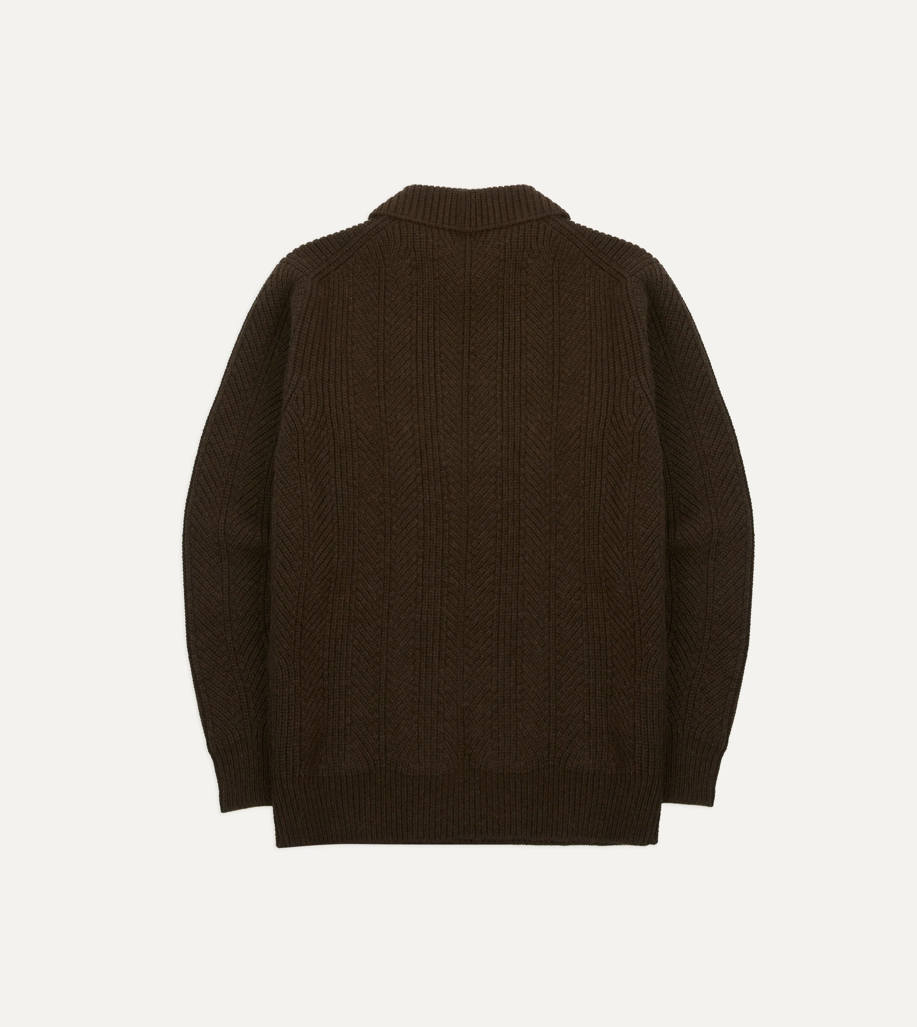Brown Alpaca Lambswool Integral Collar Jumper - Image 5