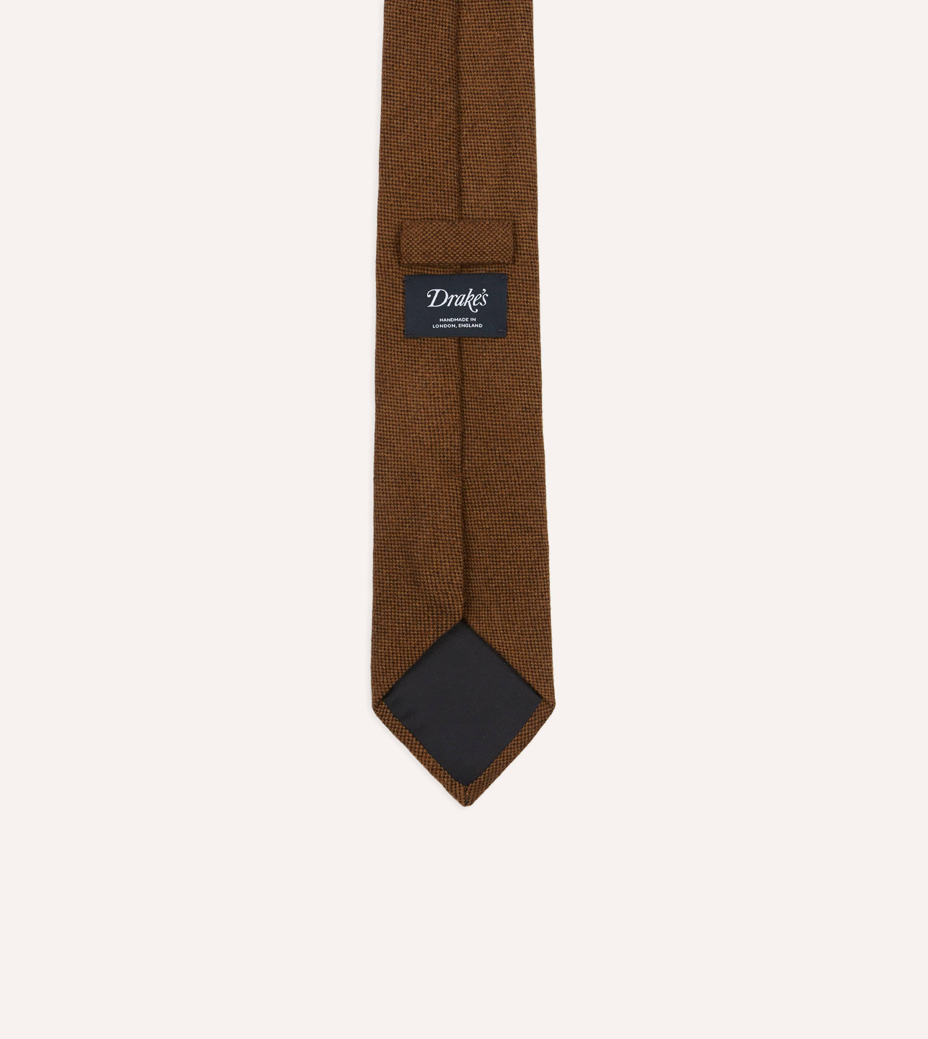 Brown Pure Cashmere Solid Tipped Tie - Image 4