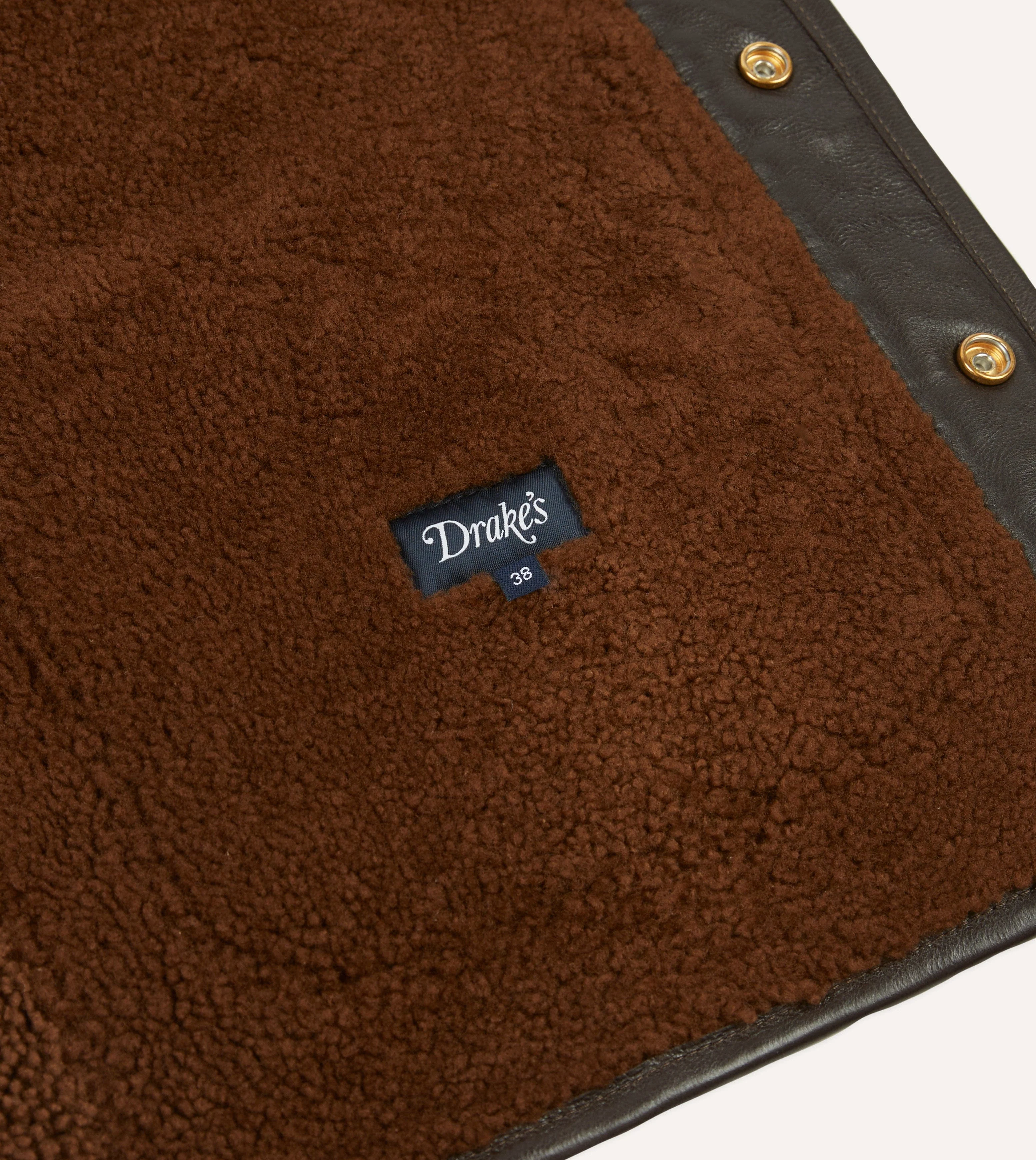 Brown Suede Shearling Vest - Image 5