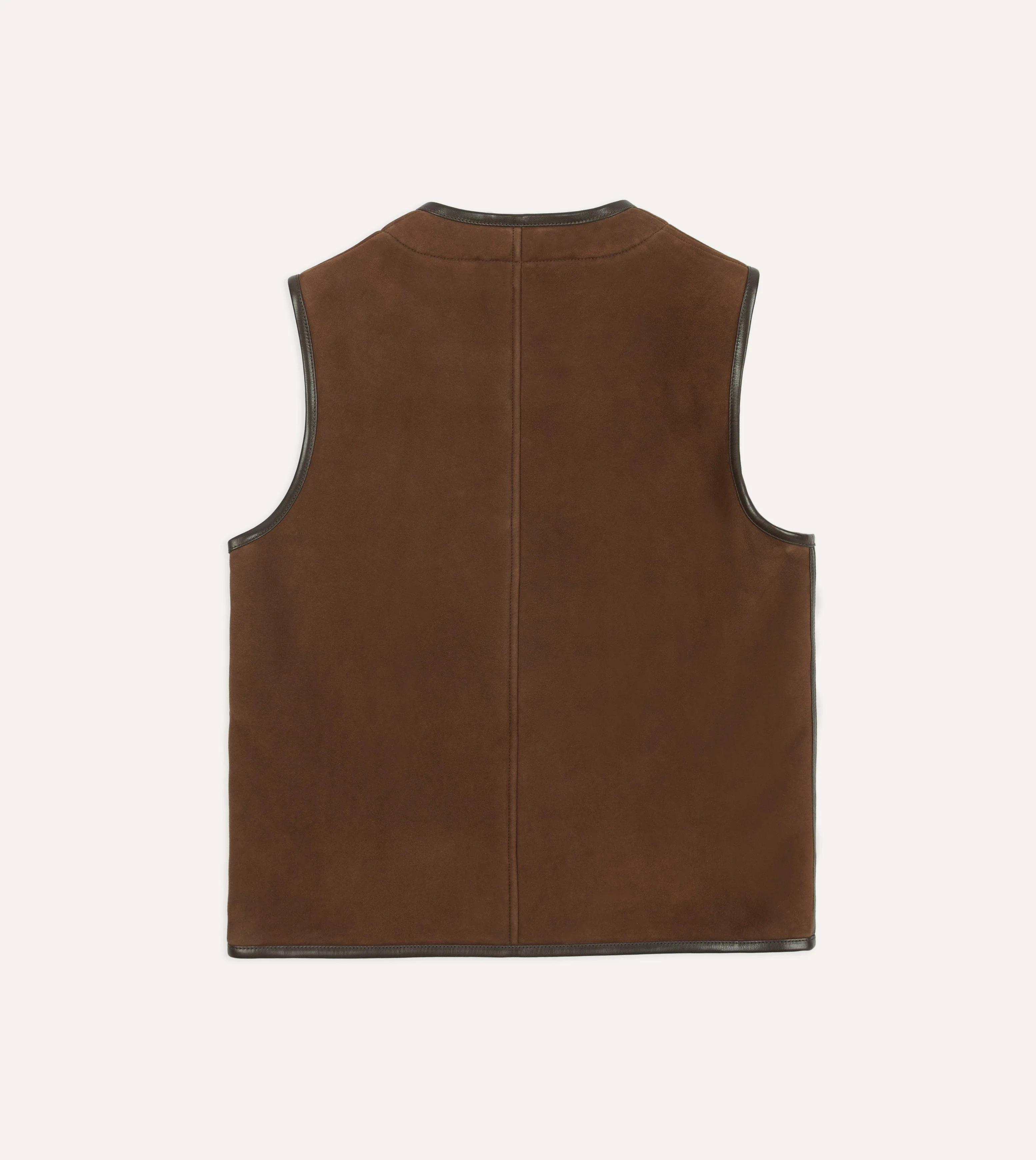 Brown Suede Shearling Vest - Image 6
