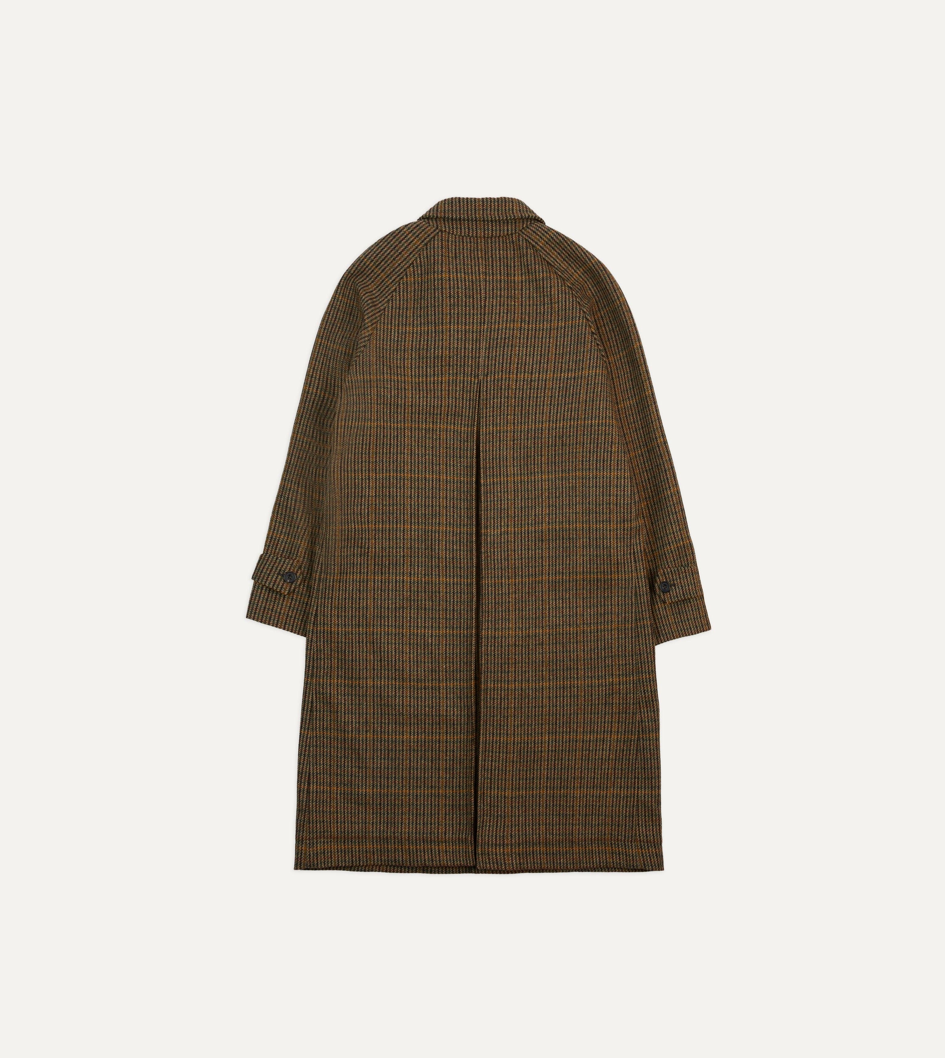 Brown Wool Tweed Raglan Coat - Image 9