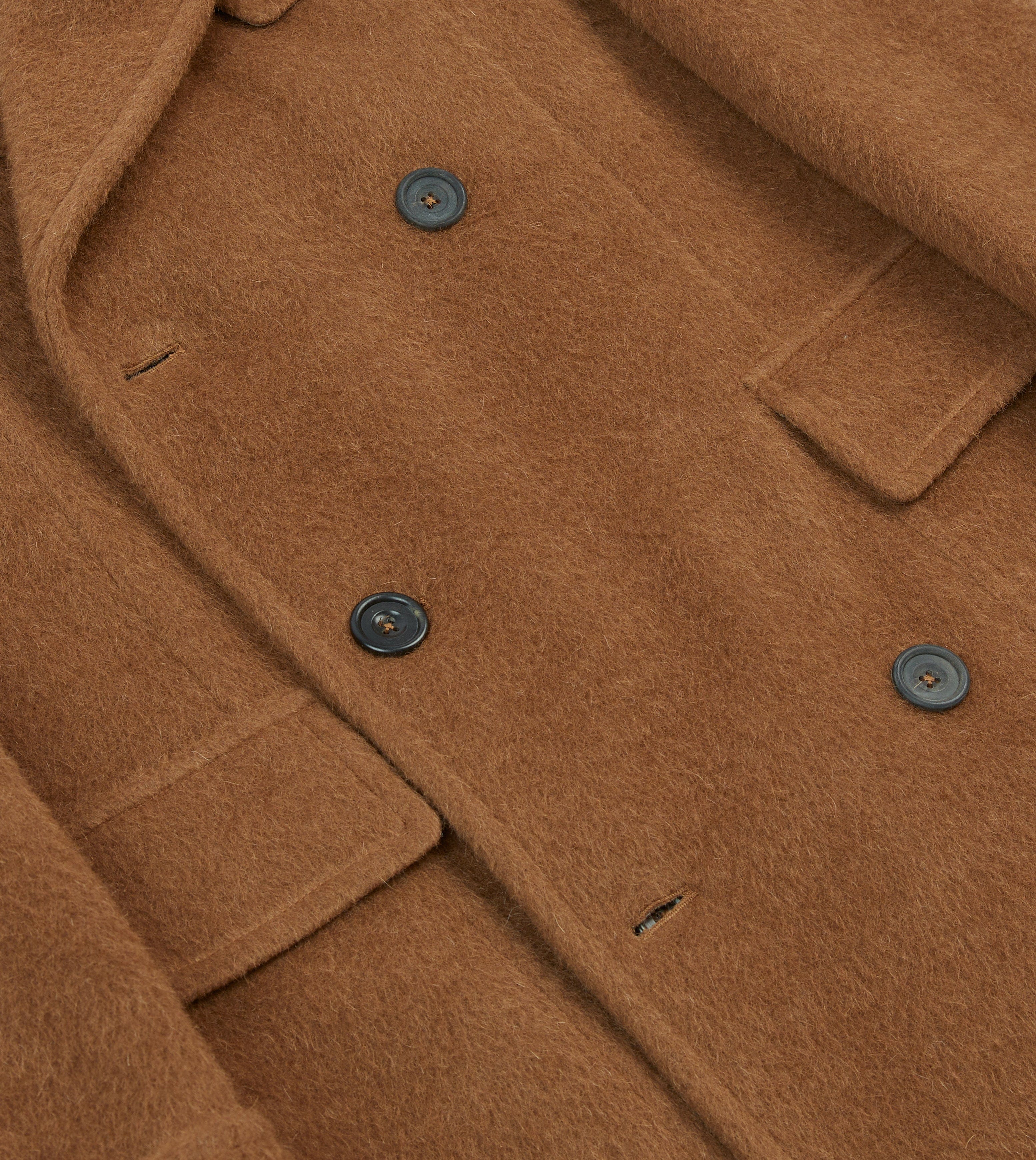Caramel Double-Breasted Teddy Overcoat - Image 5