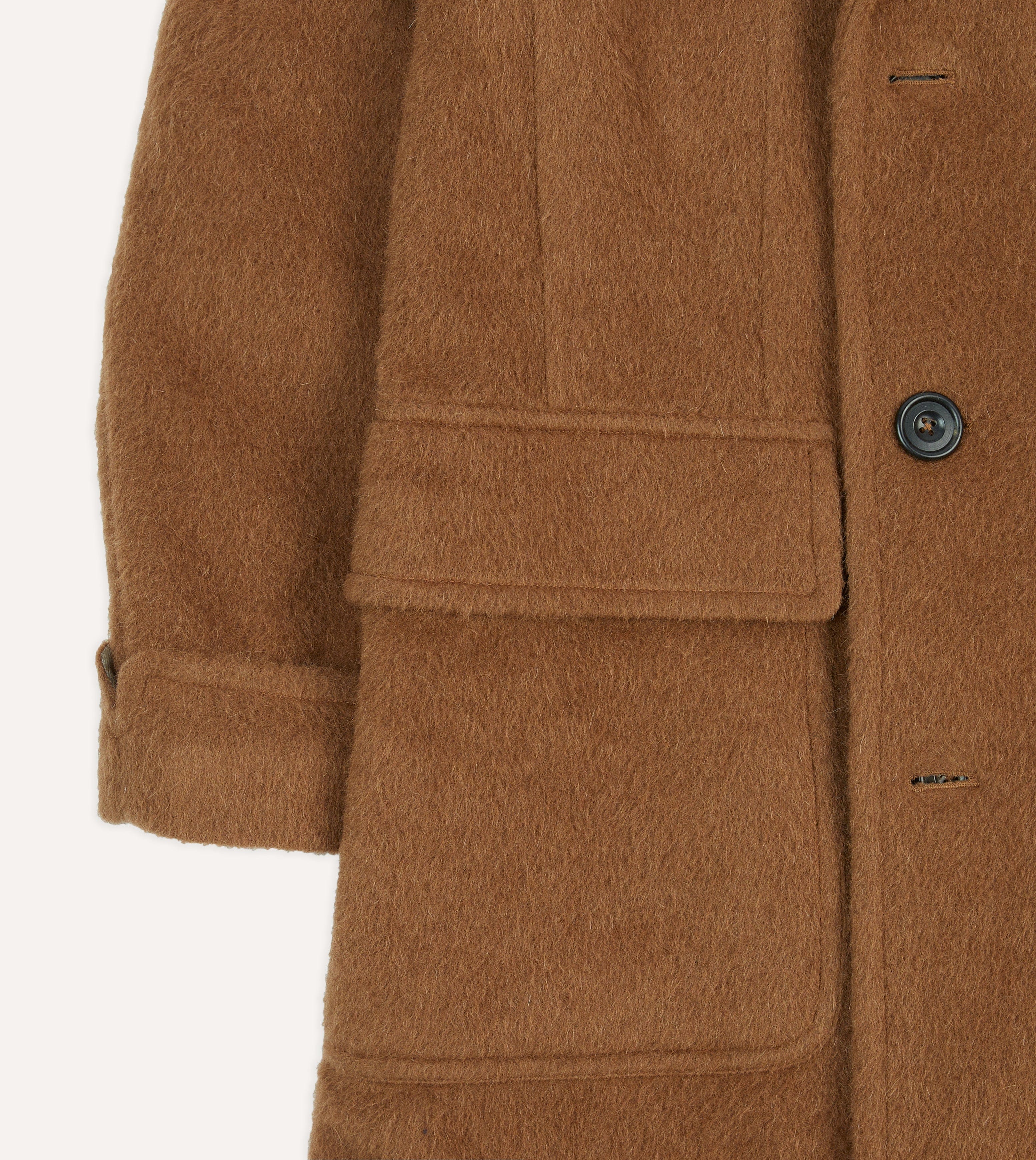 Caramel Double-Breasted Teddy Overcoat - Image 6