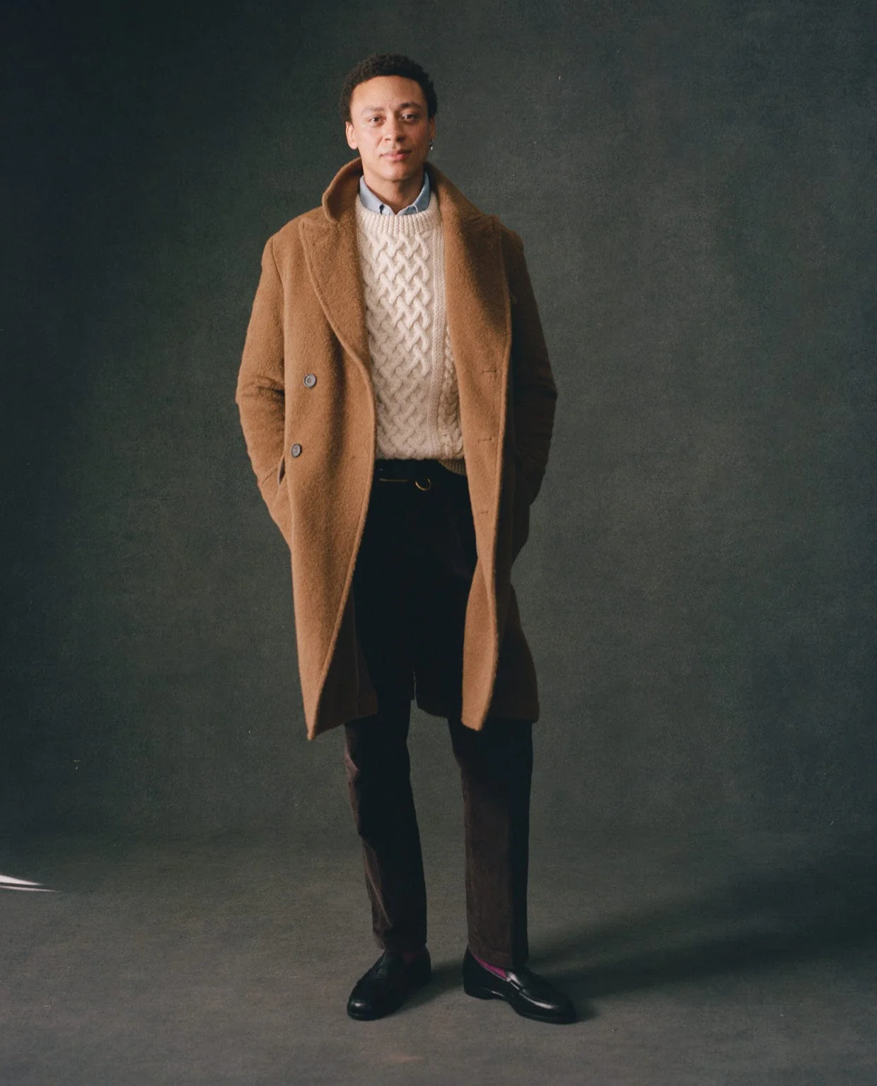 Caramel Double-Breasted Teddy Overcoat - Image 9