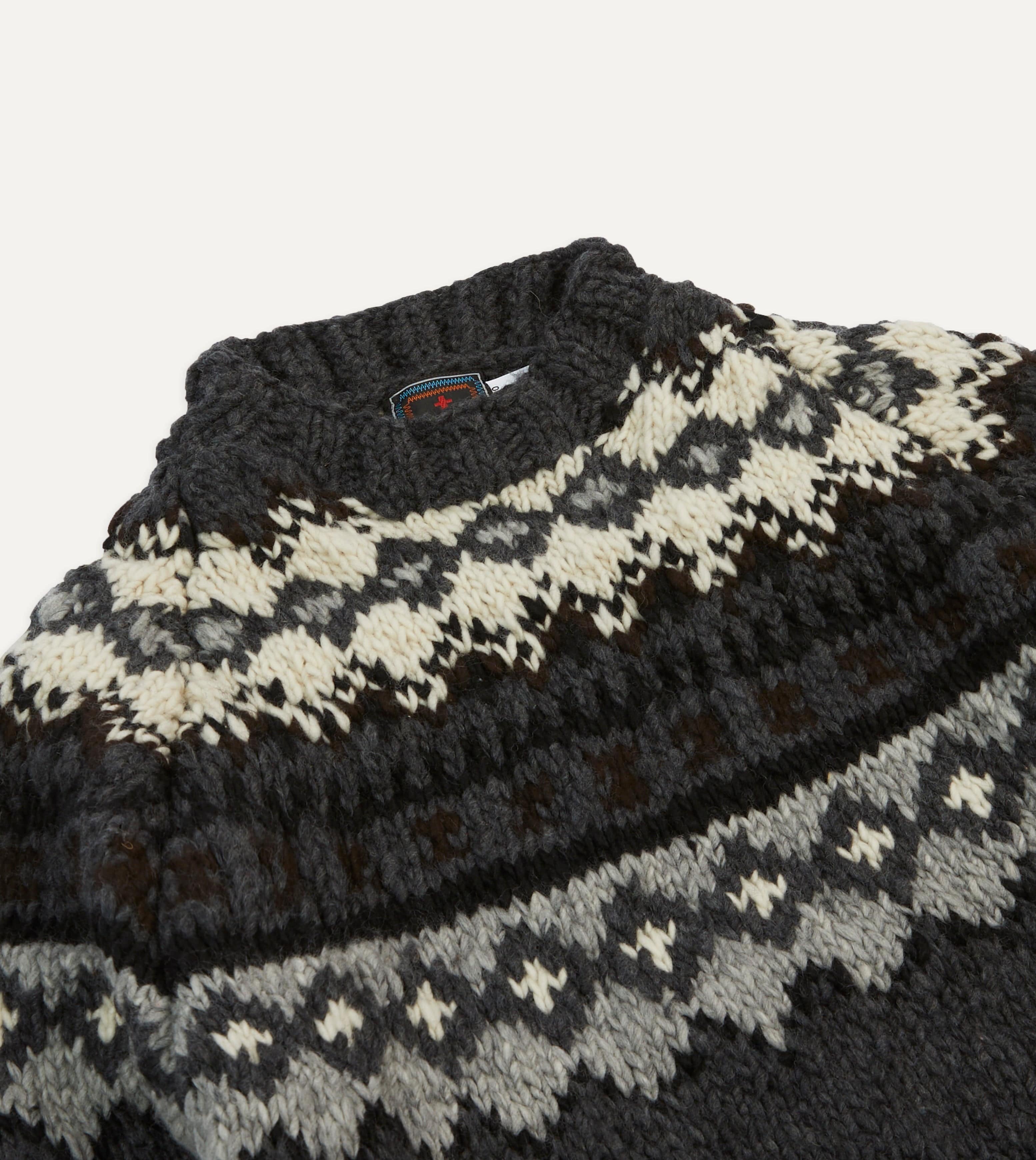 Chamula Grey Fairisle Merino Jumper - Image 3