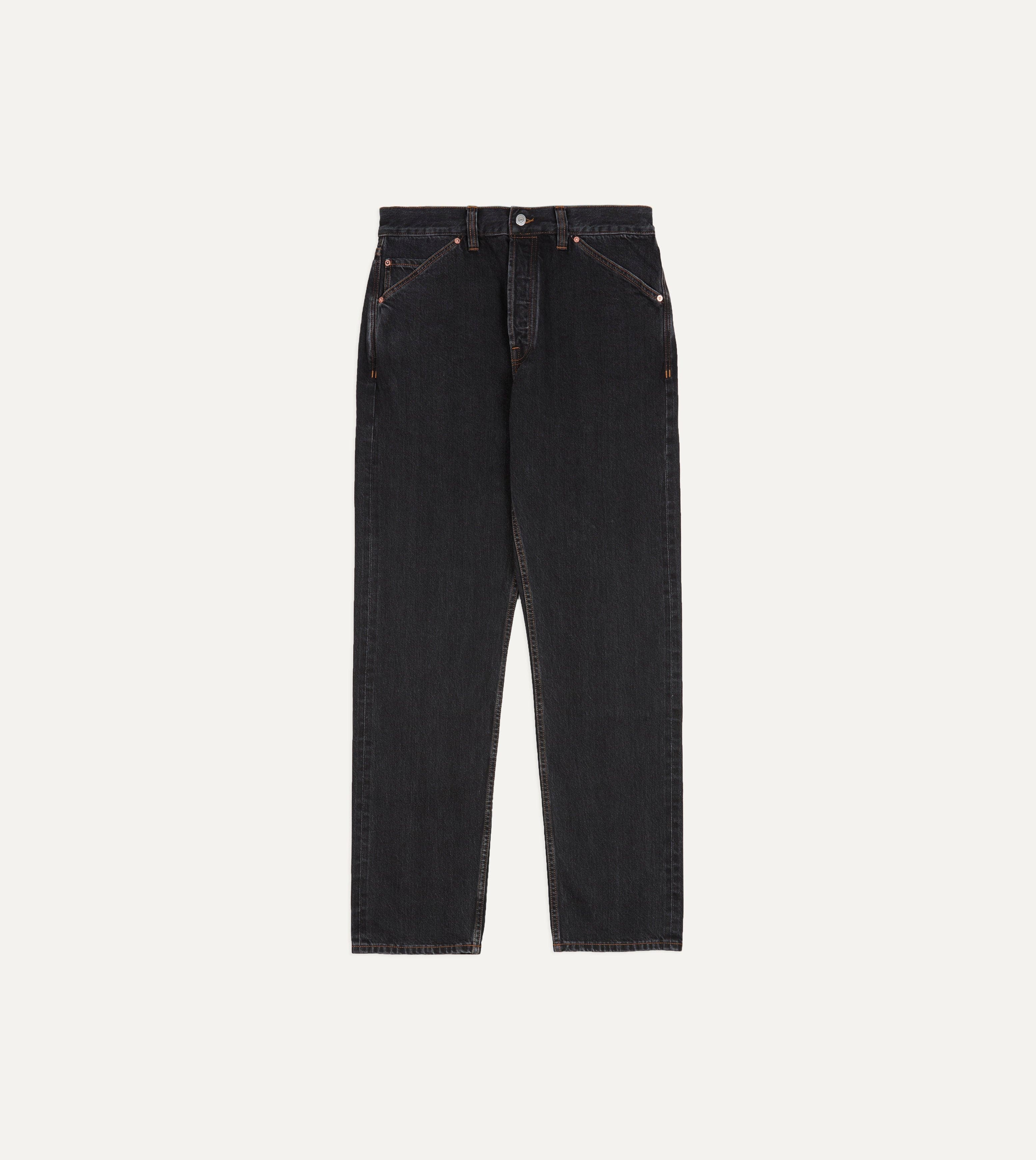 Charcoal 12.3oz Japanese Selvedge Denim Five-Pocket Jeans - Image 3
