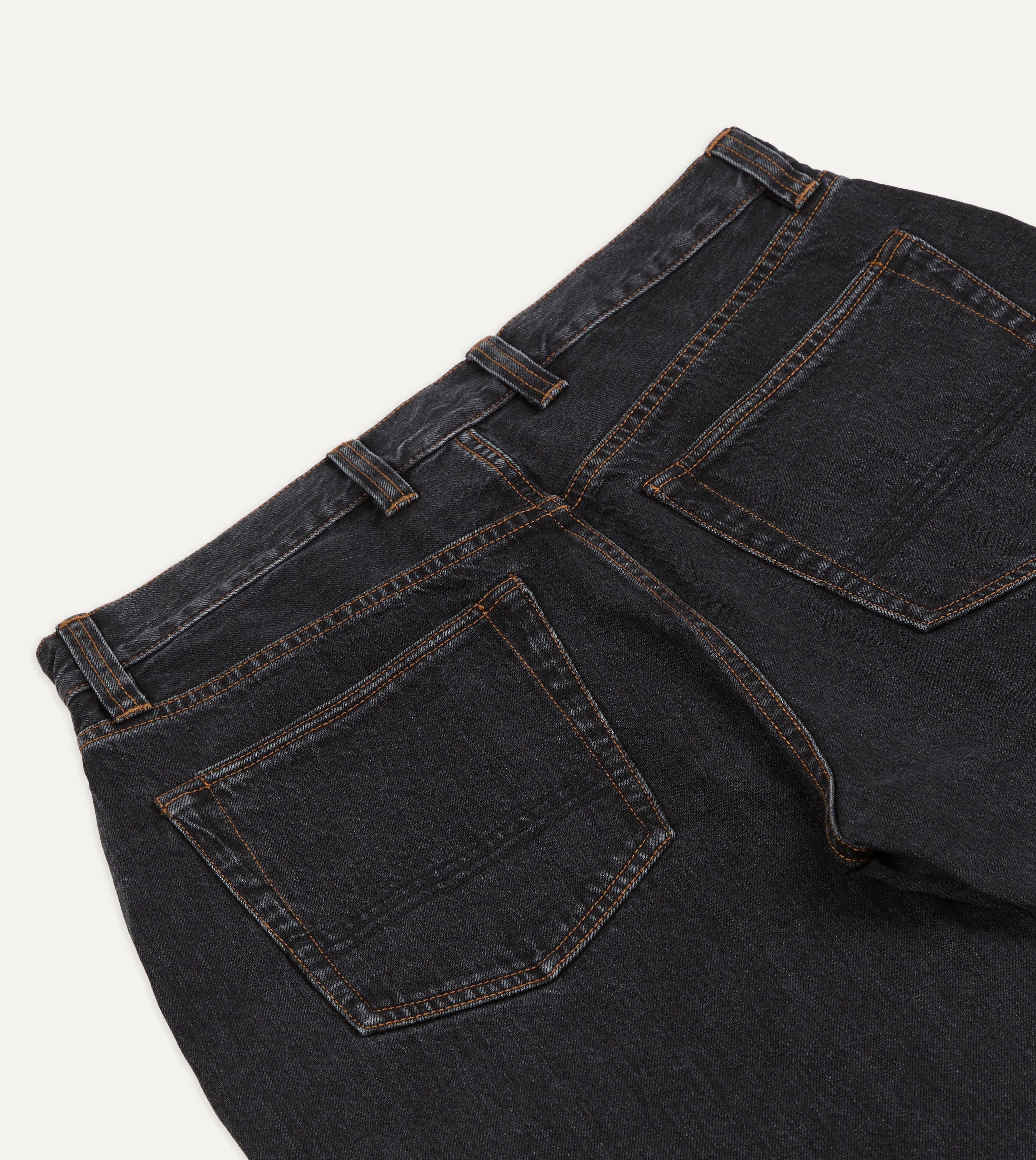 Charcoal 12.3oz Japanese Selvedge Denim Five-Pocket Jeans - Image 5