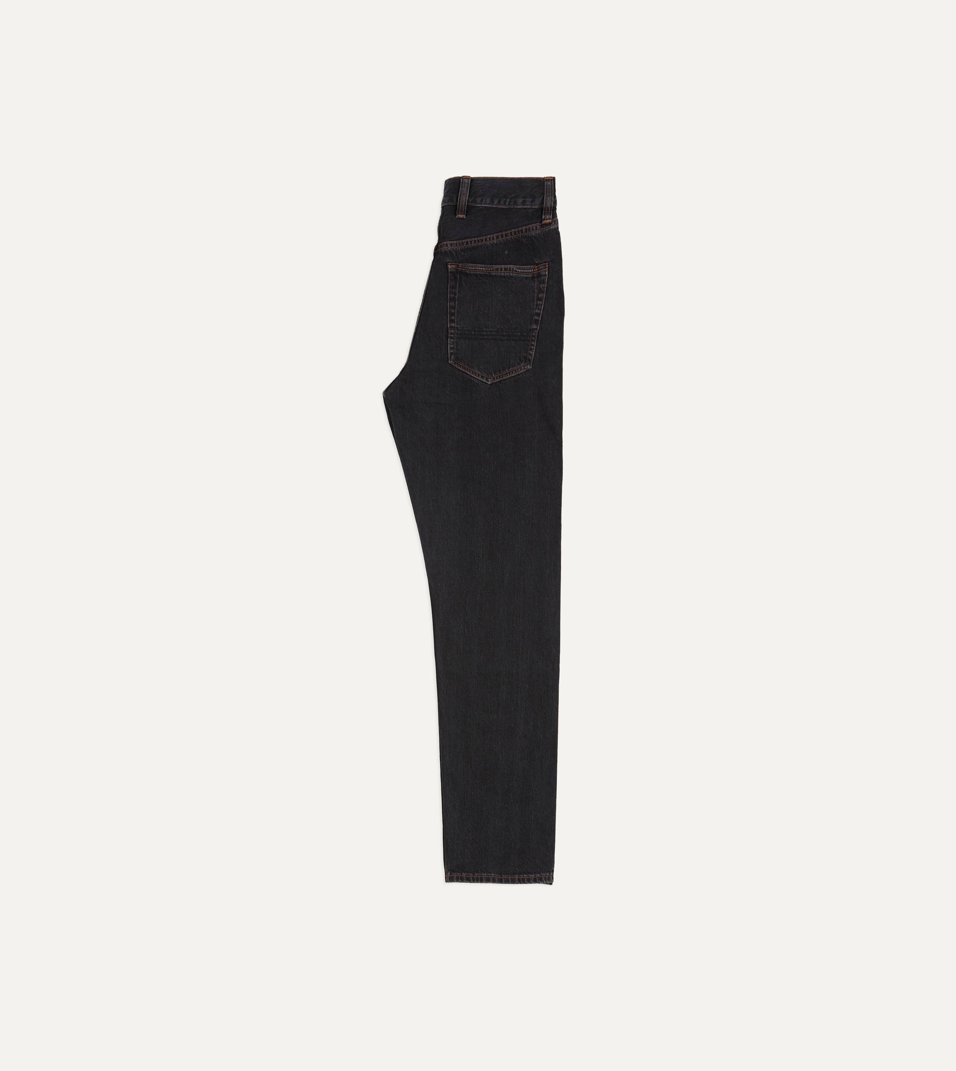 Charcoal 12.3oz Japanese Selvedge Denim Five-Pocket Jeans - Image 6