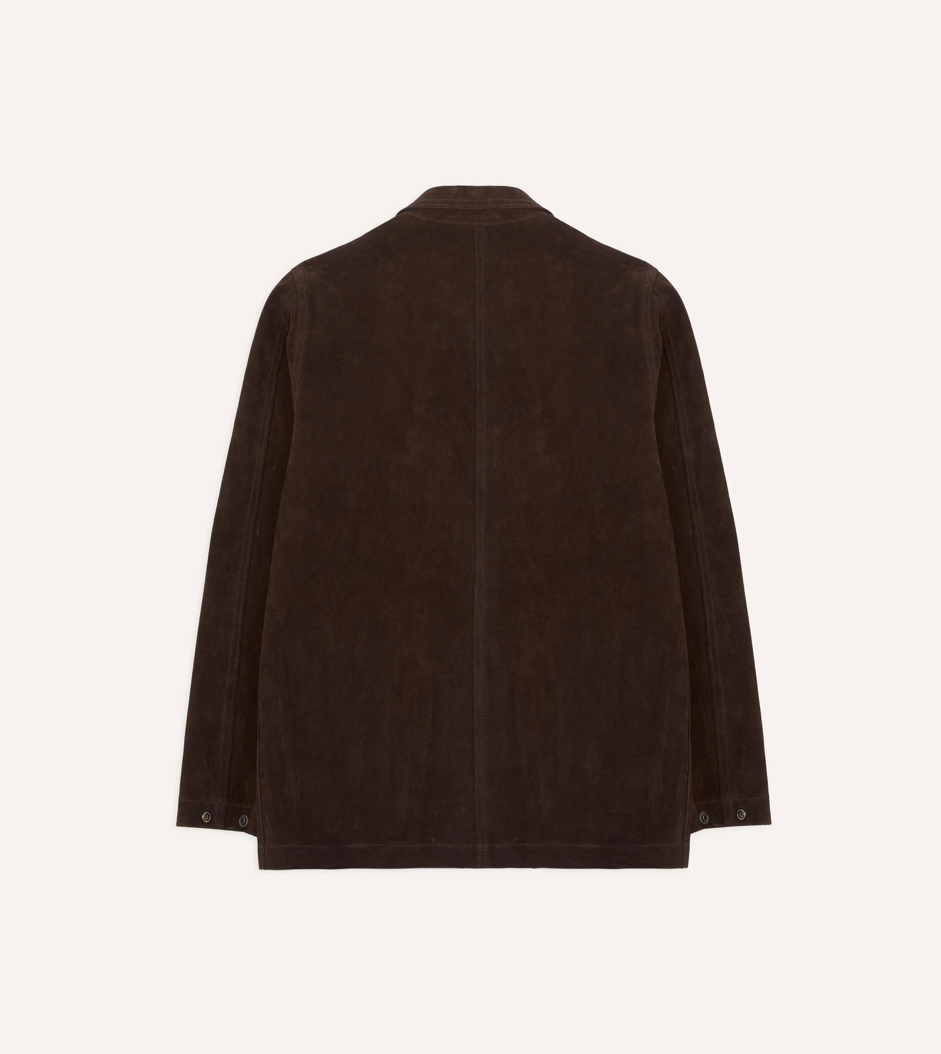 Chocolate Brown Heavyweight Suede Five-Pocket Chore Jacket - Image 9