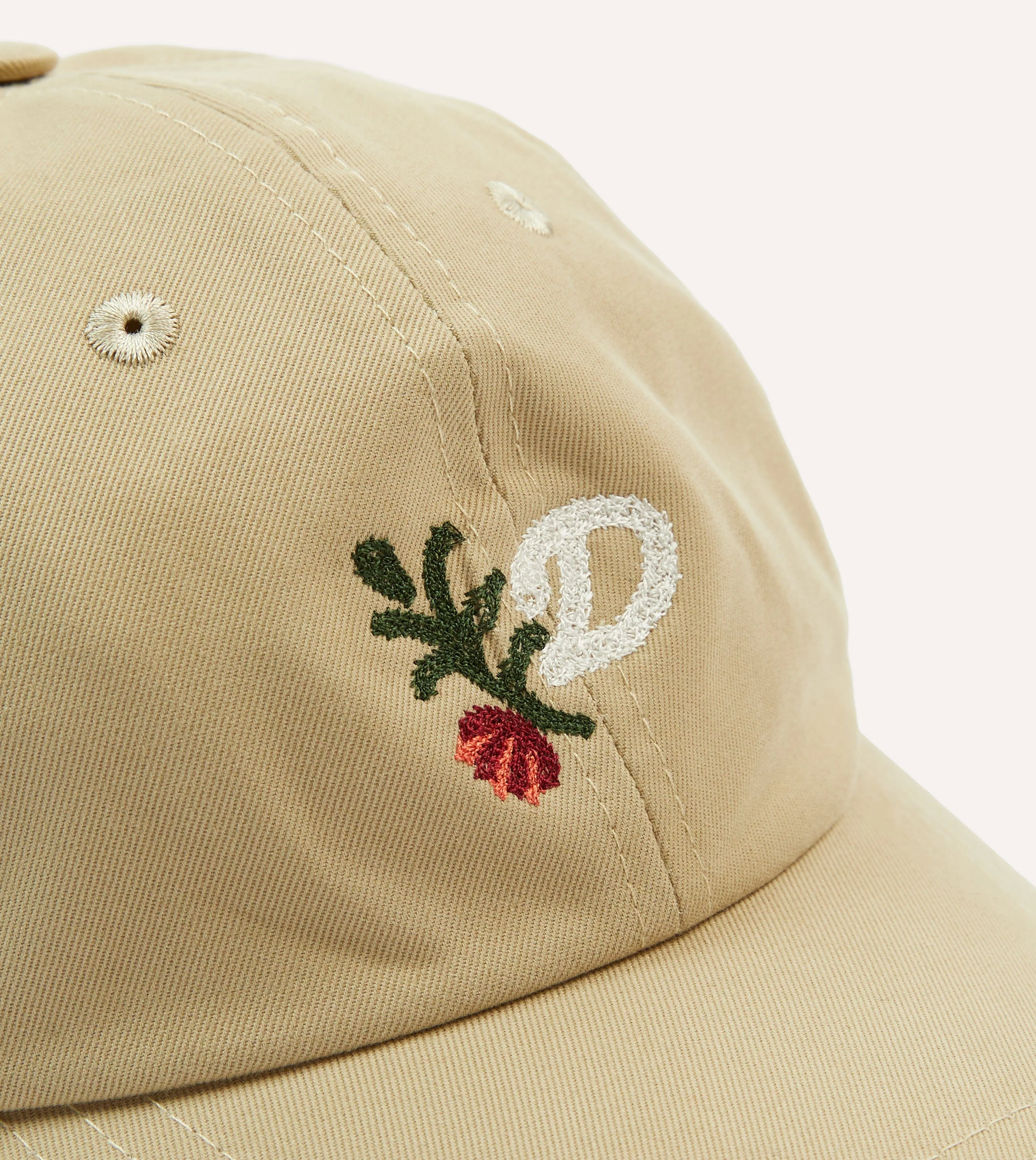 βDβ Flower Emblem Cotton Twill Baseball Cap - Image 3