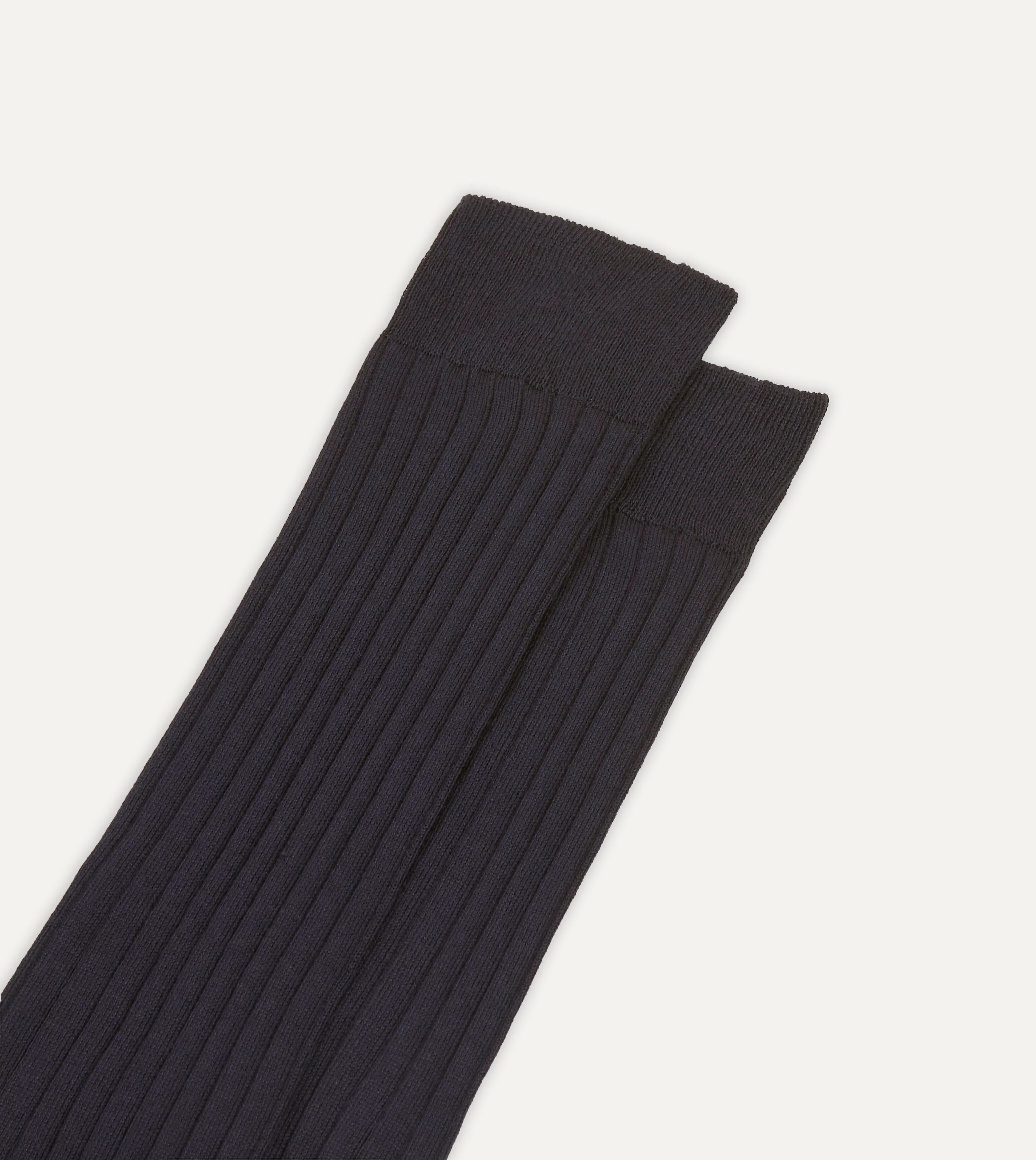 Dark Navy Cotton Over-the-Calf Socks - Image 3