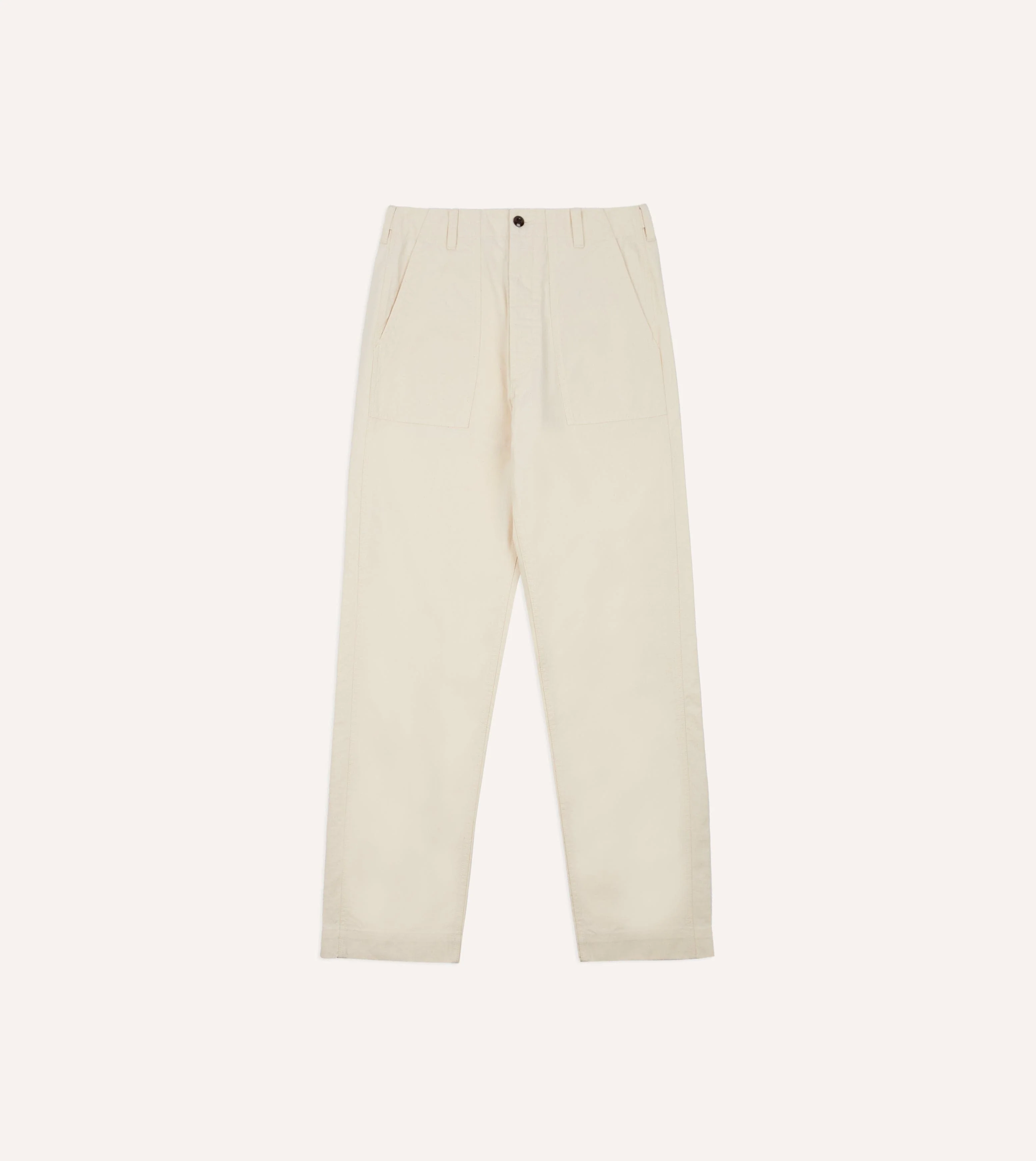 Ecru Cotton Twill Fatigue Trouser - Image 3