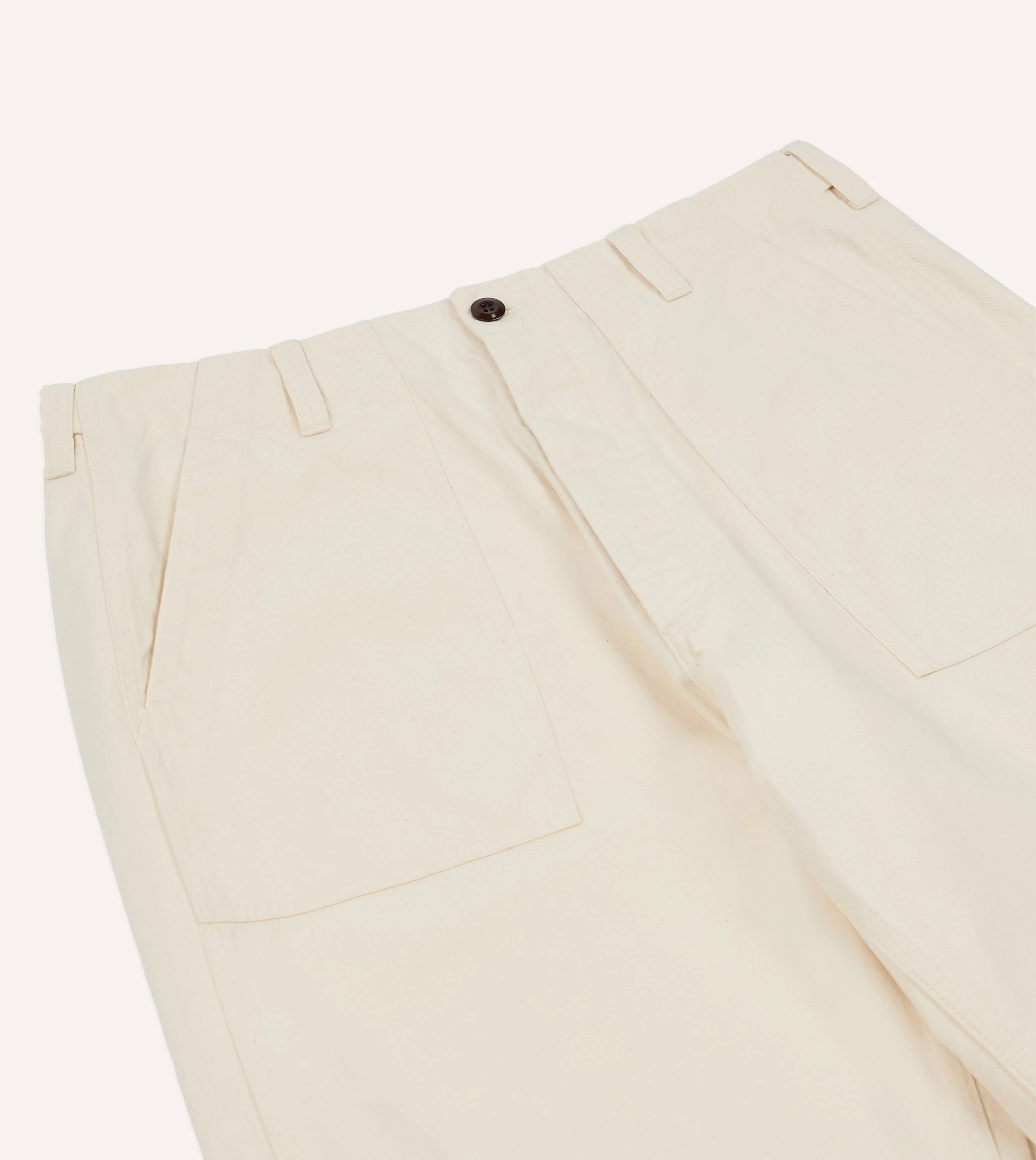 Ecru Cotton Twill Fatigue Trouser - Image 4