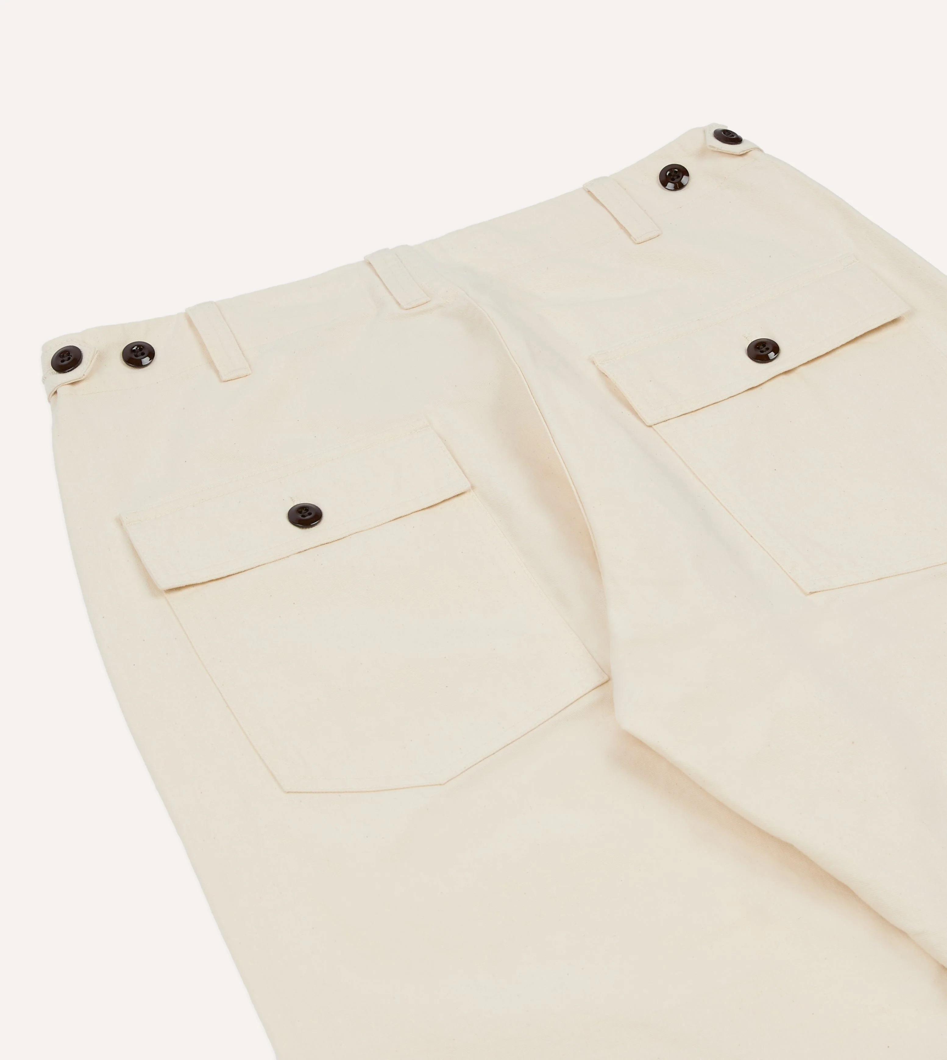 Ecru Cotton Twill Fatigue Trouser - Image 6