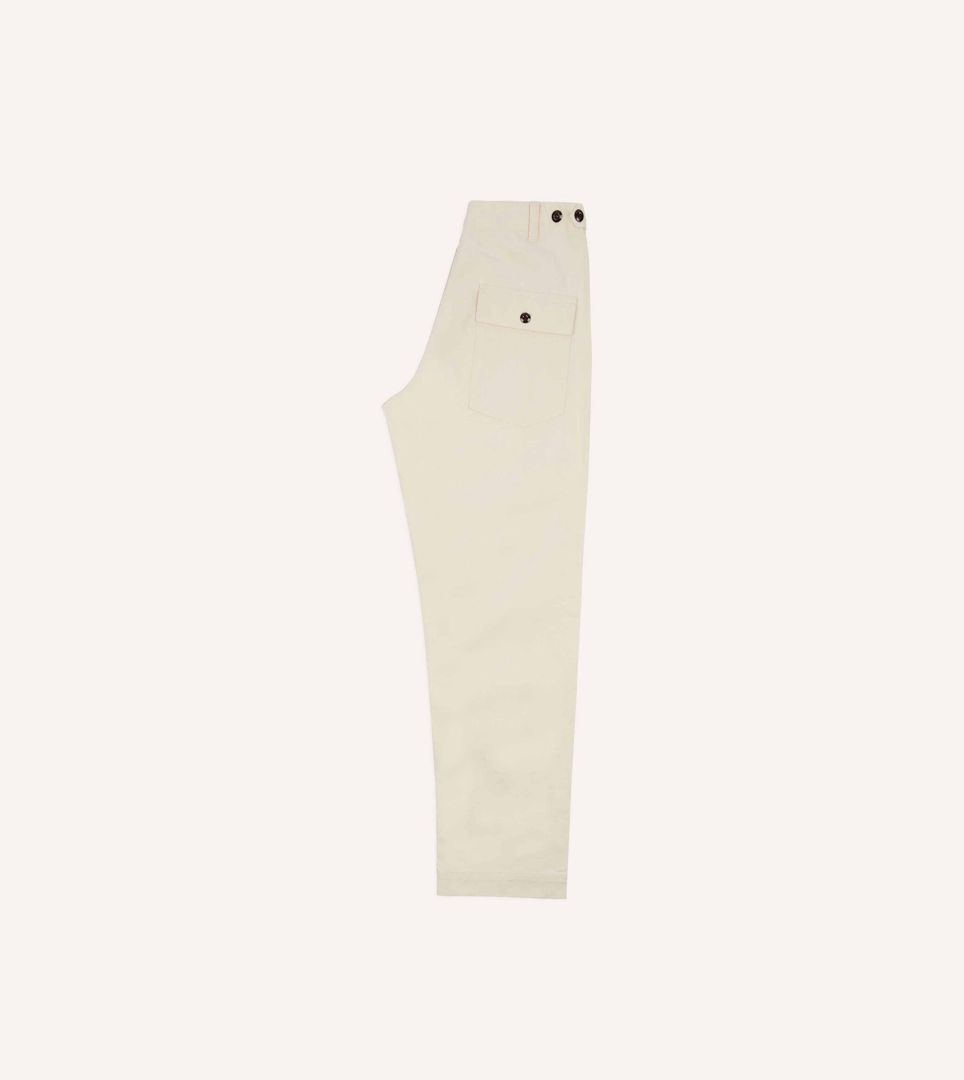 Ecru Cotton Twill Fatigue Trouser - Image 7