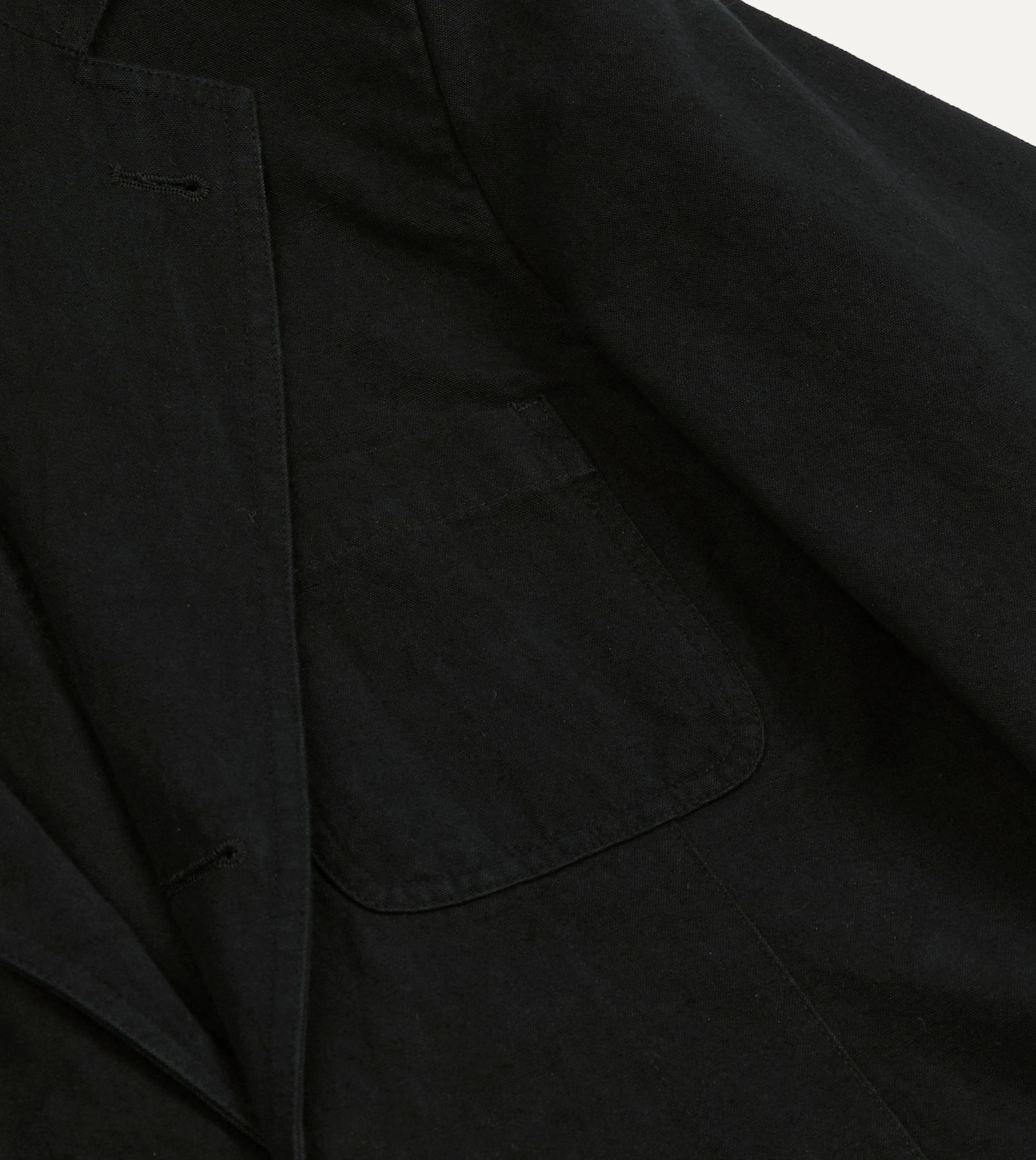 Drake's by A. Levine Black Cotton-Linen Games Blazer Mk. IV - Image 4