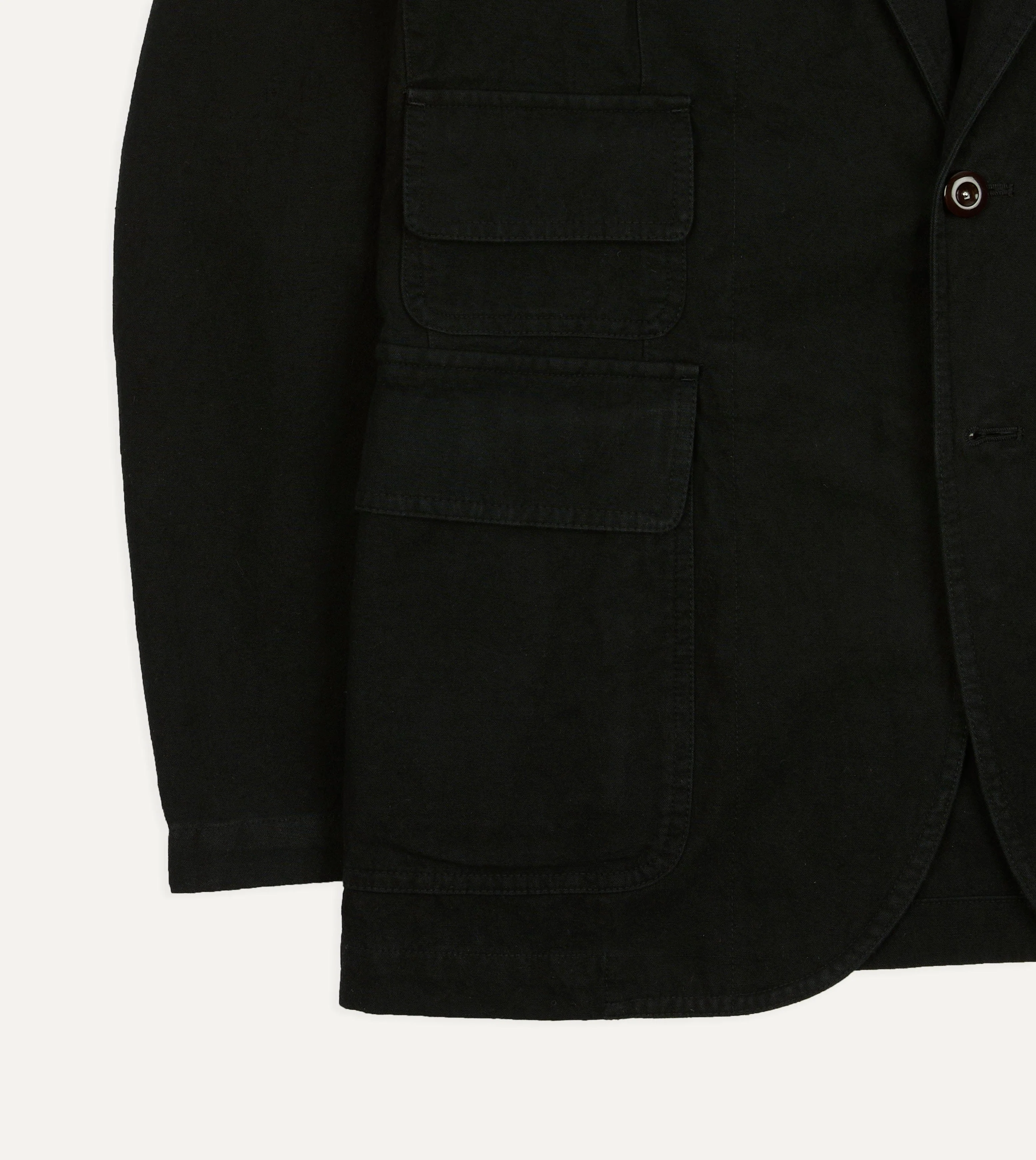 Drake's by A. Levine Black Cotton-Linen Games Blazer Mk. IV - Image 5