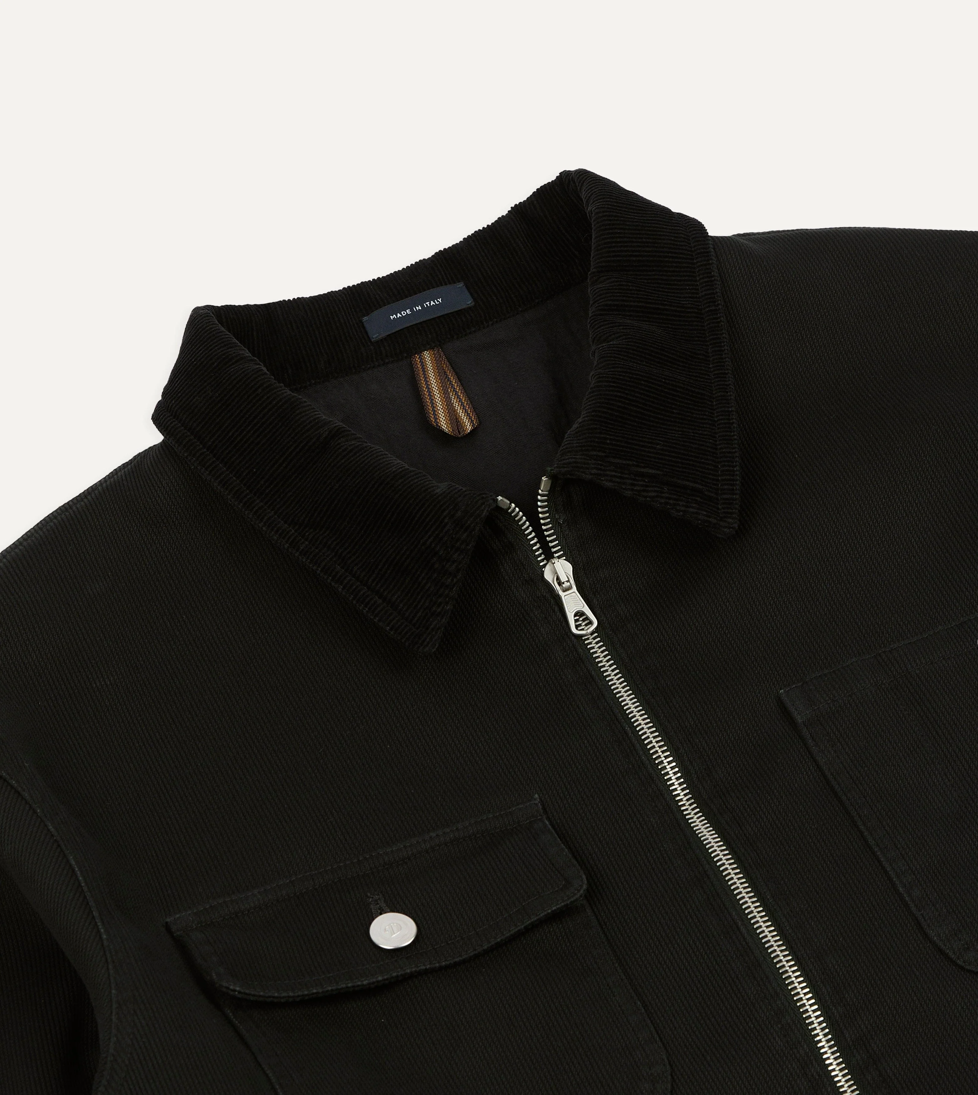Drake's by A. Levine Black Cotton Trucker Jacket - Image 3