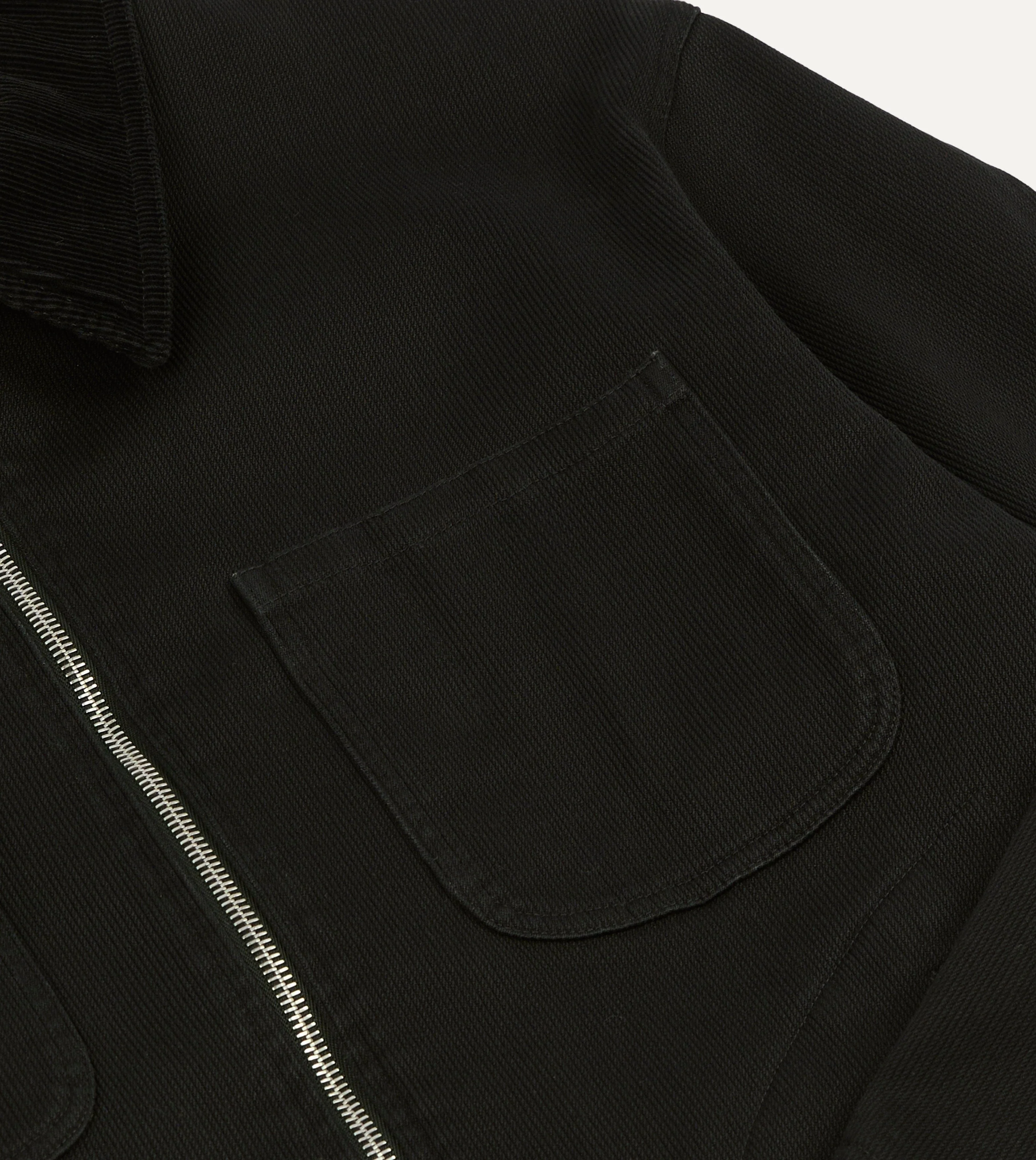 Drake's by A. Levine Black Cotton Trucker Jacket - Image 4