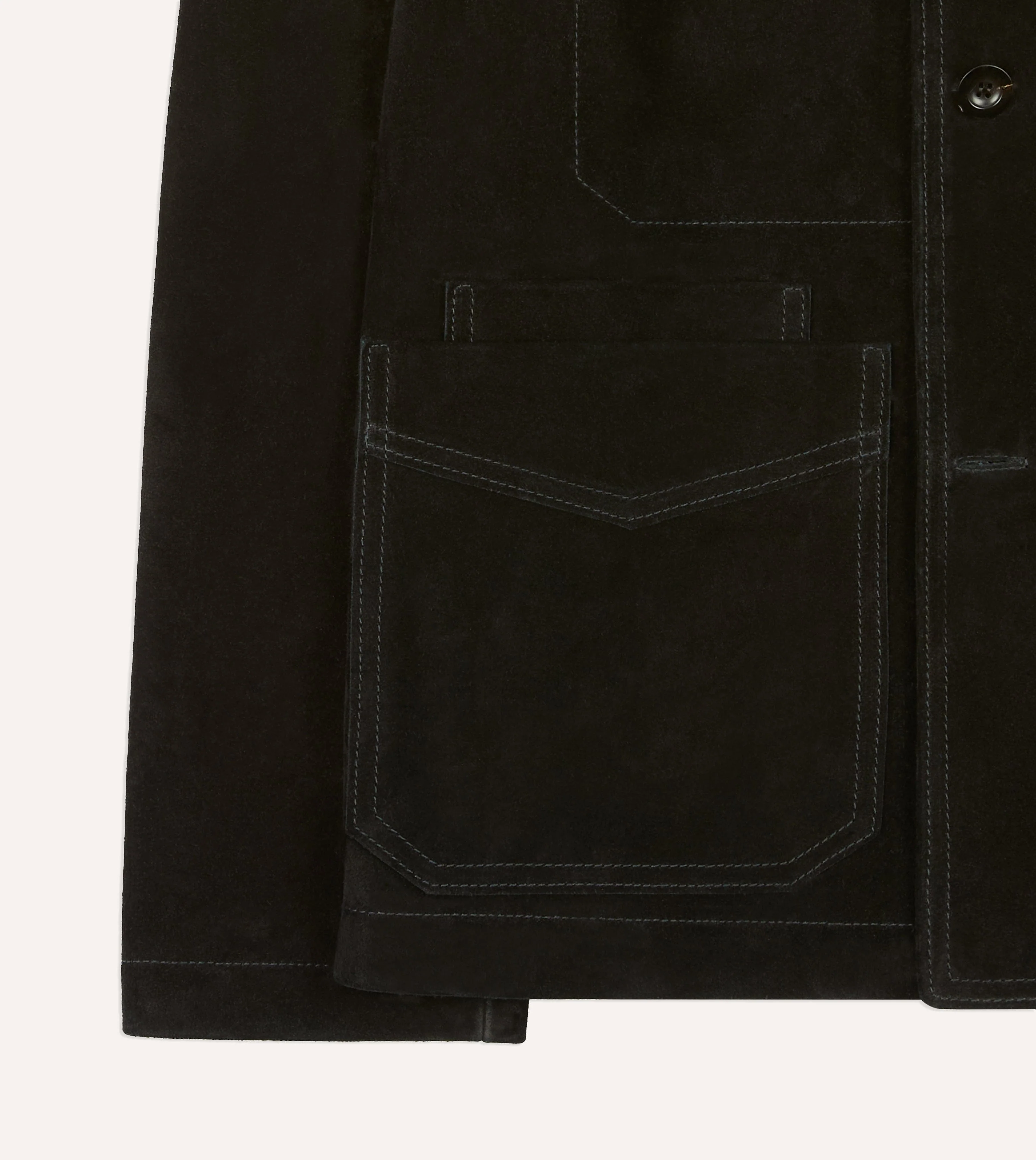Drake's by A. Levine Black Heavyweight Suede Five-Pocket Chore Jacket - Image 6