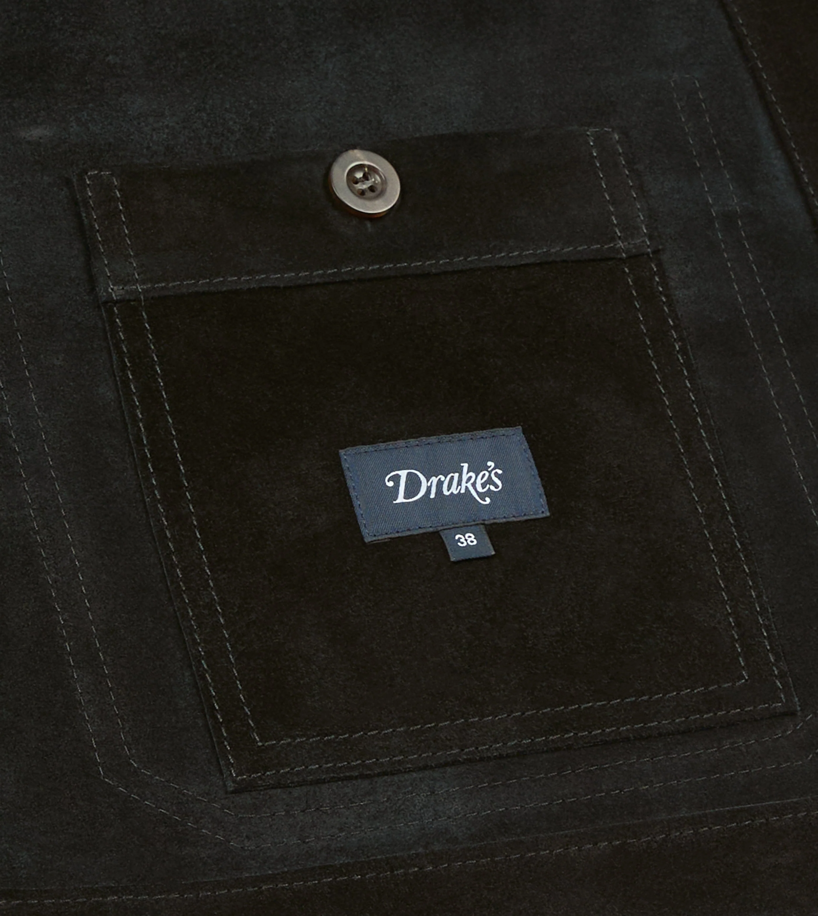 Drake's by A. Levine Black Heavyweight Suede Five-Pocket Chore Jacket - Image 7