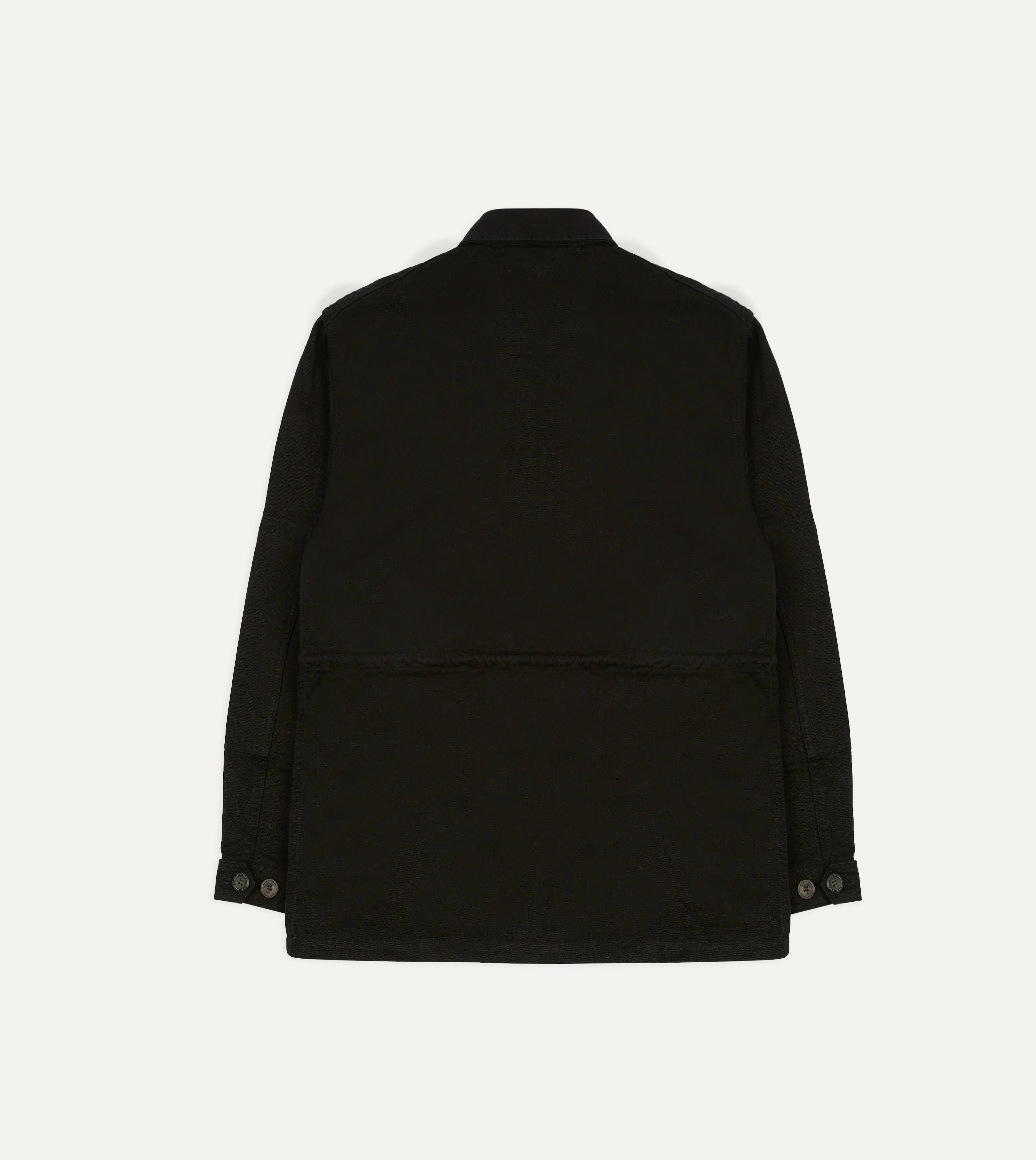 Drake's by A. Levine Black Herringbone Cotton Jungle Jacket - Image 8