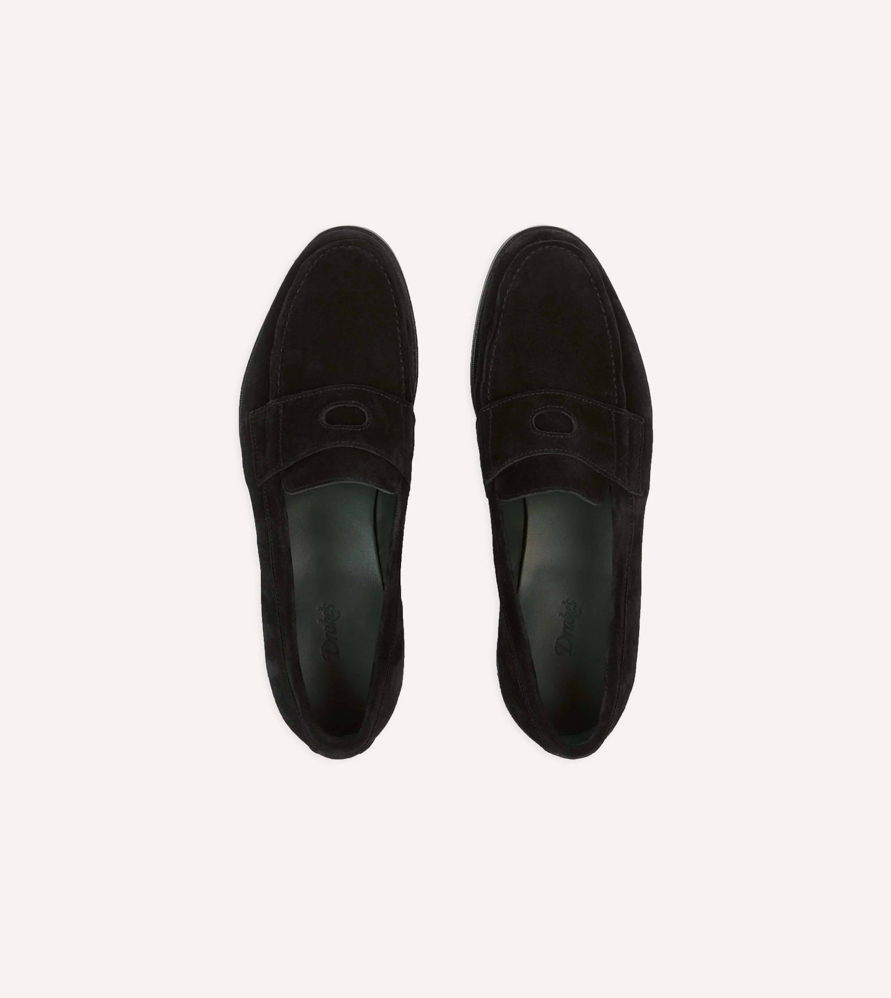 Drake's by A. Levine Black Suede Charles Mk II Goodyear Welted Penny Loafer - Image 4