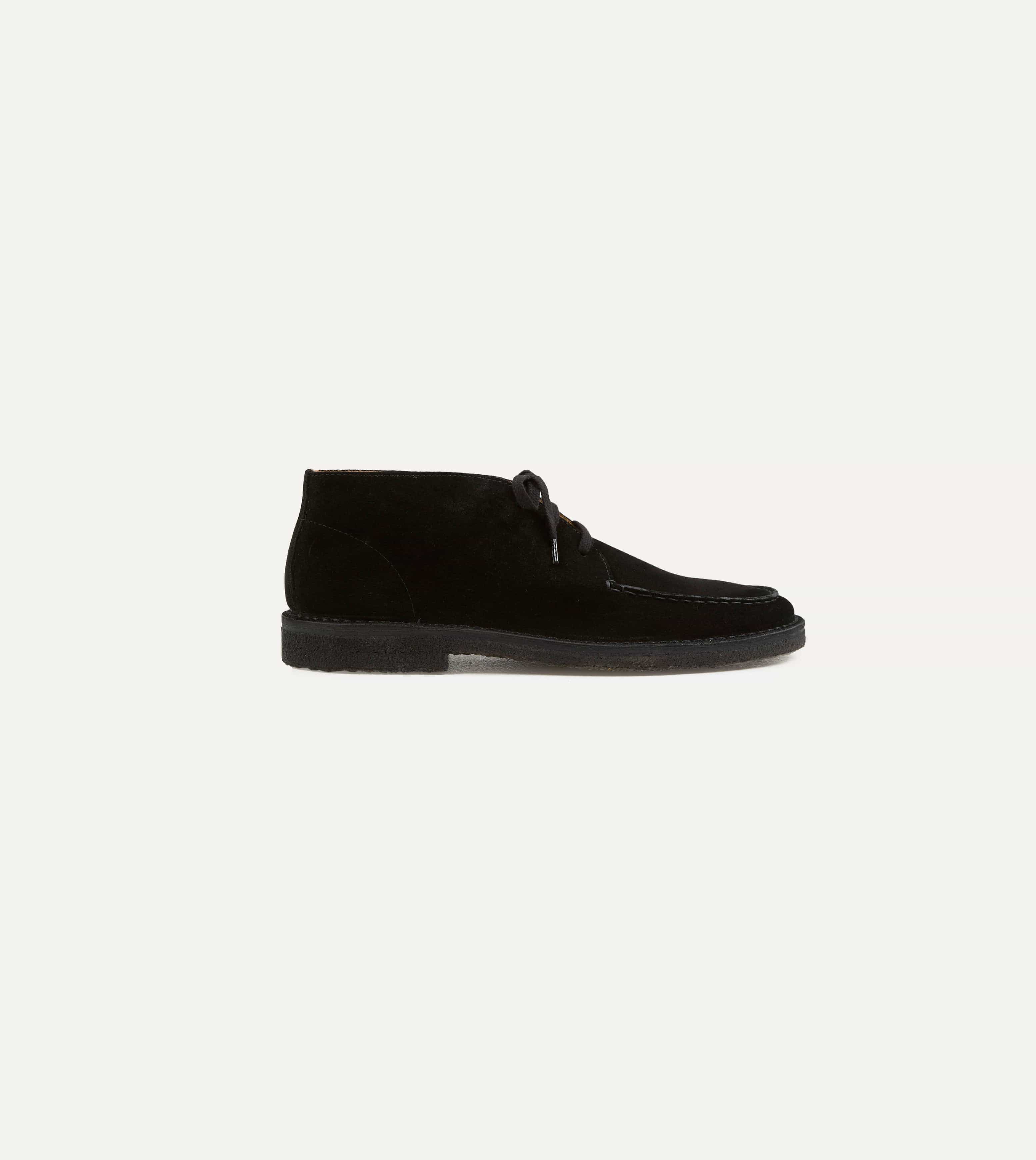 Drake's by A. Levine Crosby Moc-Toe Chukka Boot Black Suede - Image 6