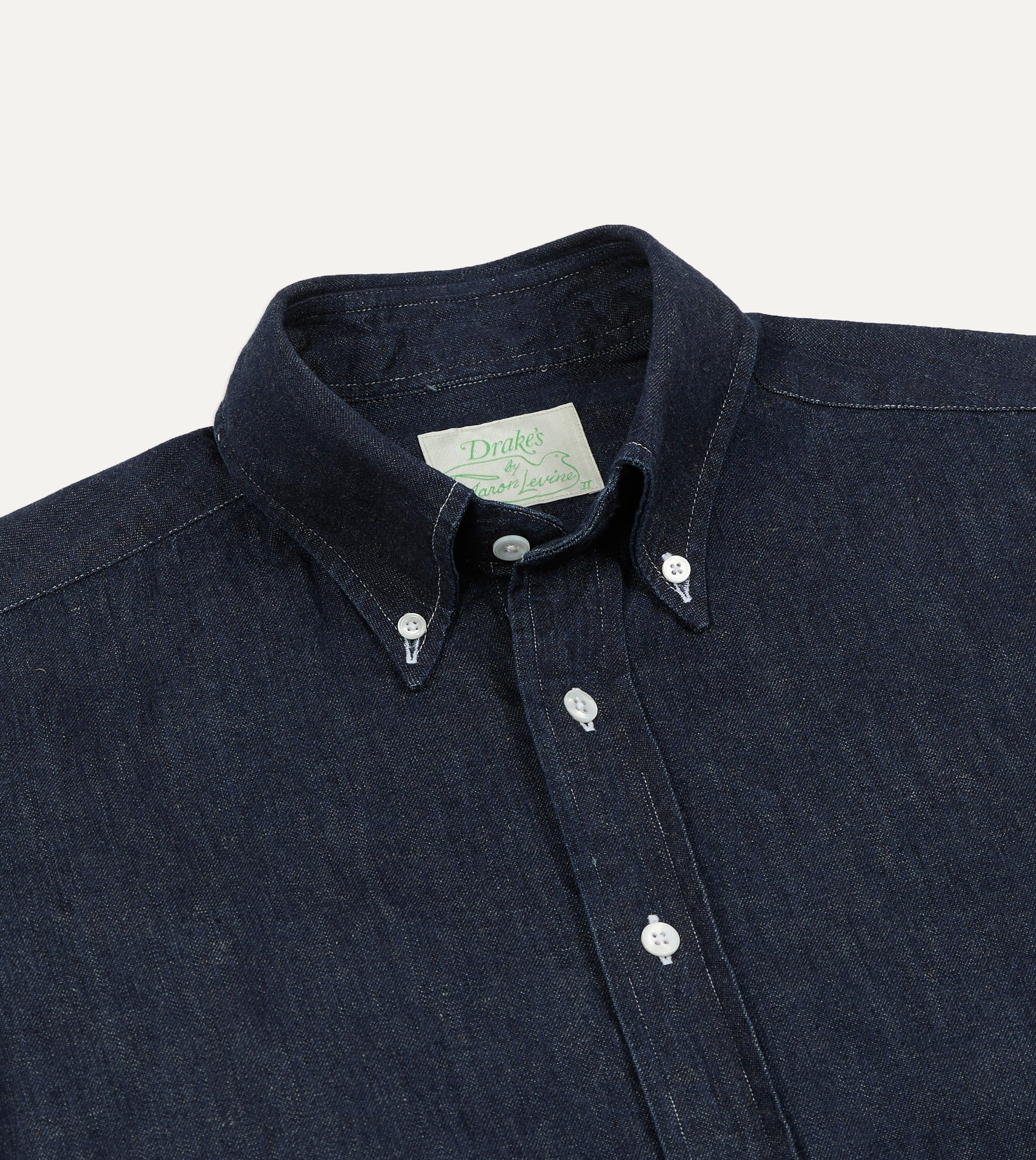 Drake's by A. Levine Denim Button-Down Shirt - Image 3
