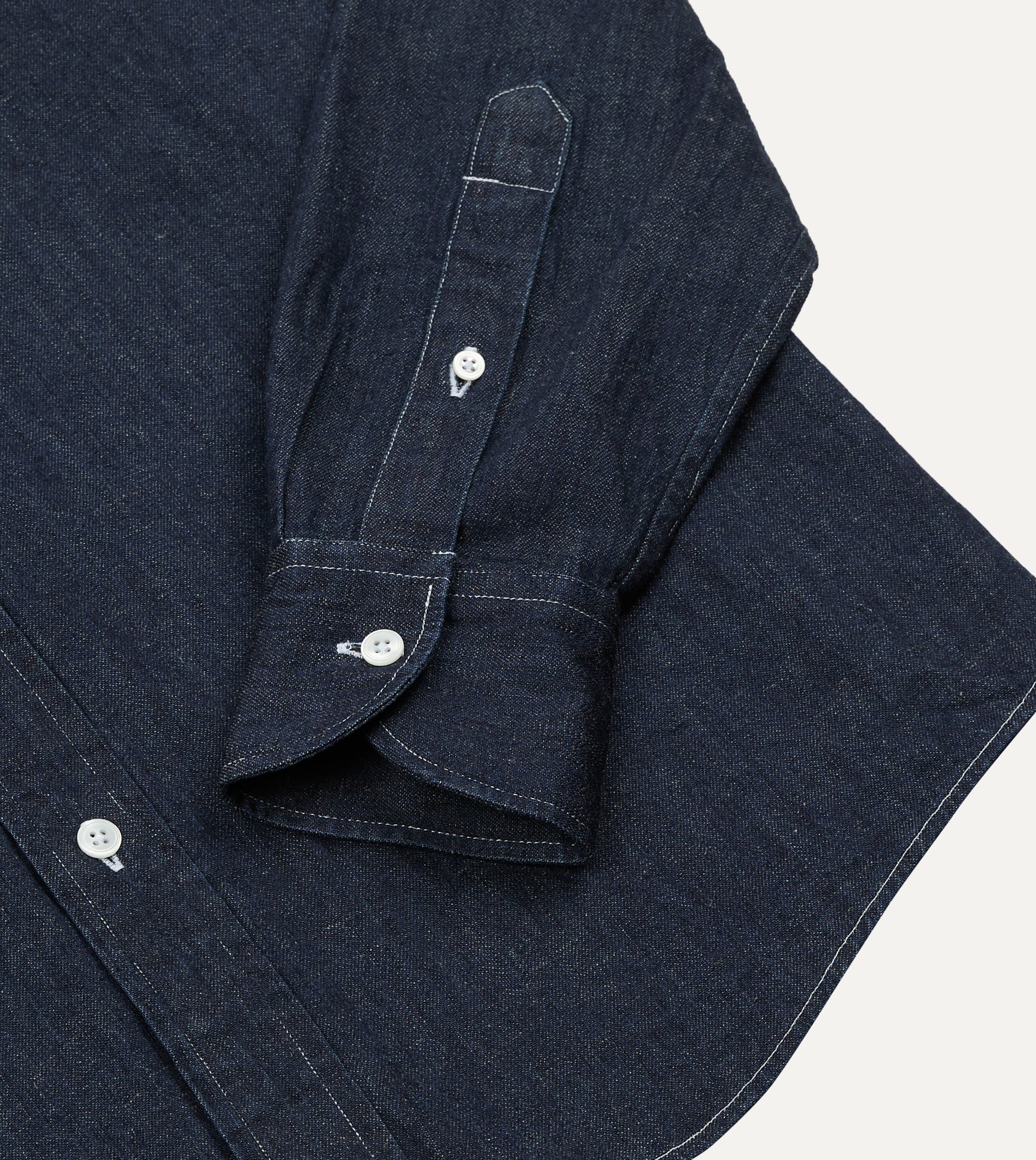 Drake's by A. Levine Denim Button-Down Shirt - Image 4