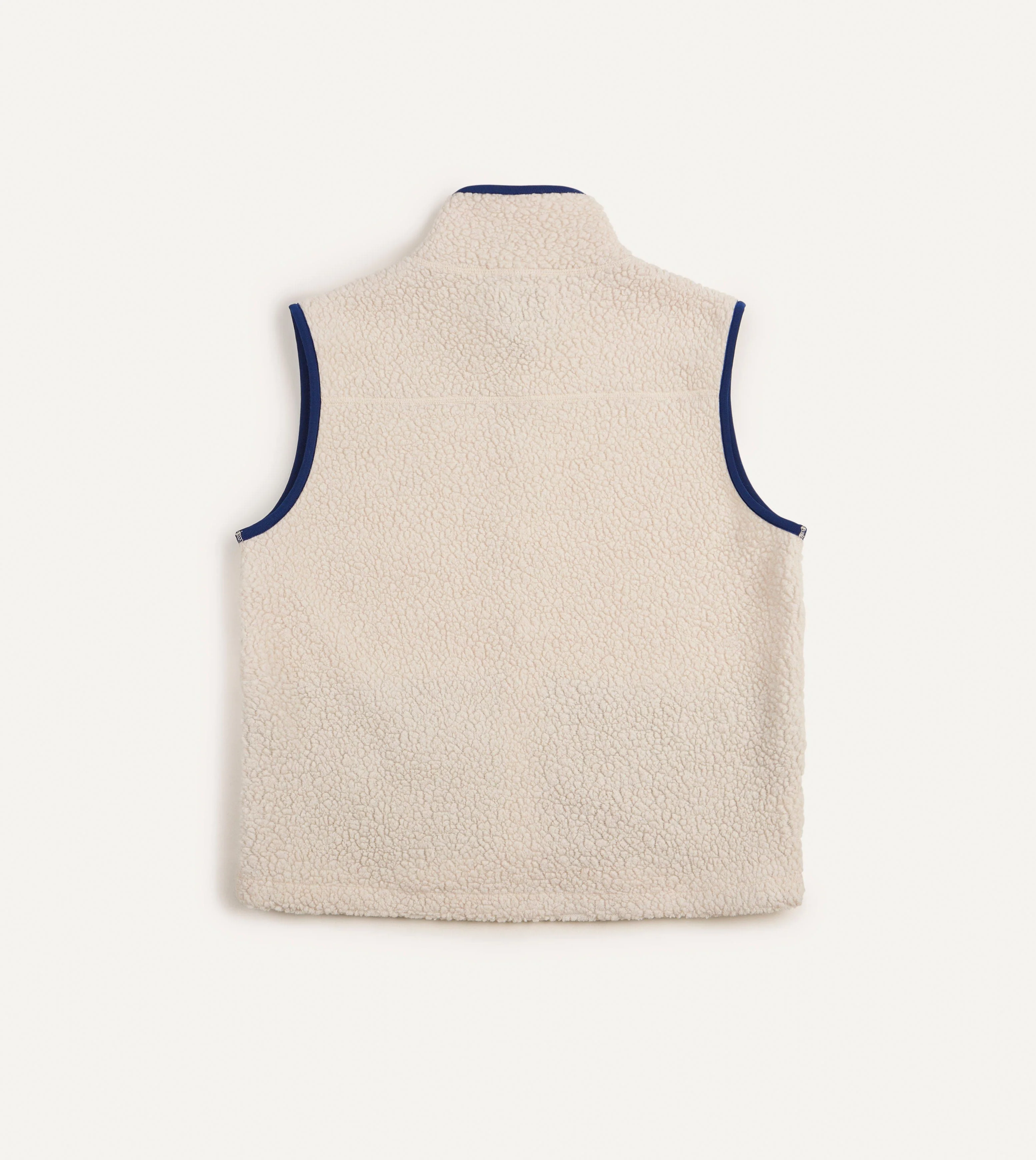Ecru Boucle Wool Zip Fleece Vest - Image 6