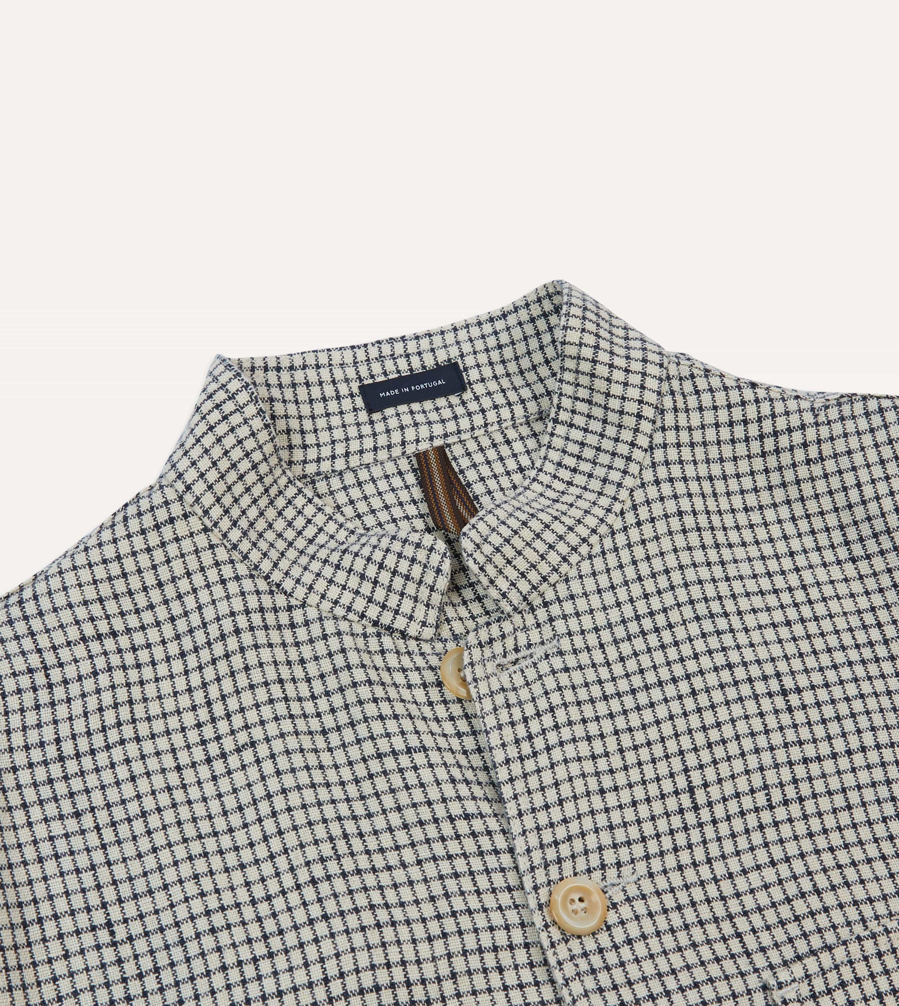 Ecru Check Linen Forestiere Jacket - Image 3