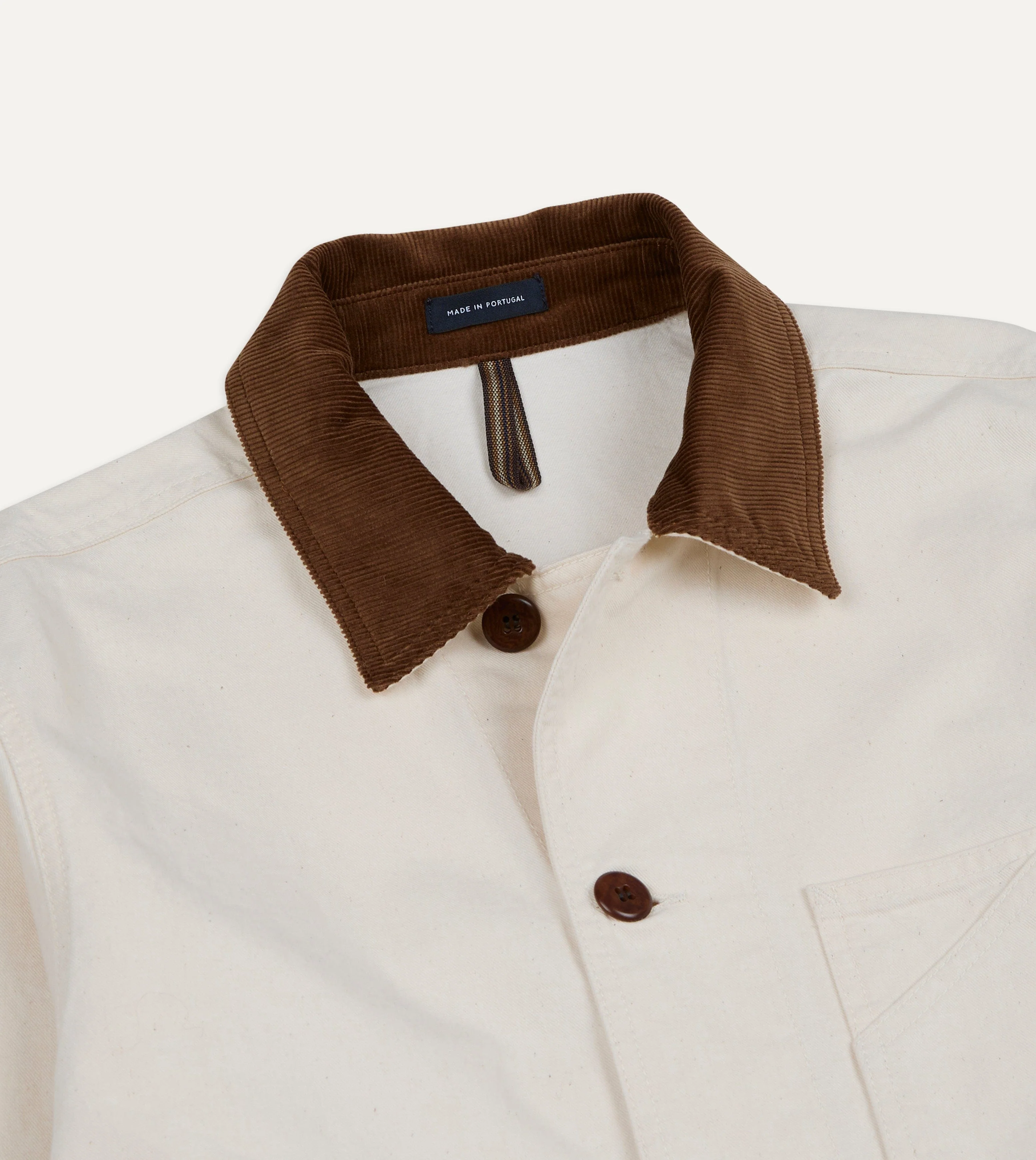 Ecru Cotton Twill Fatigue Jacket - Image 3