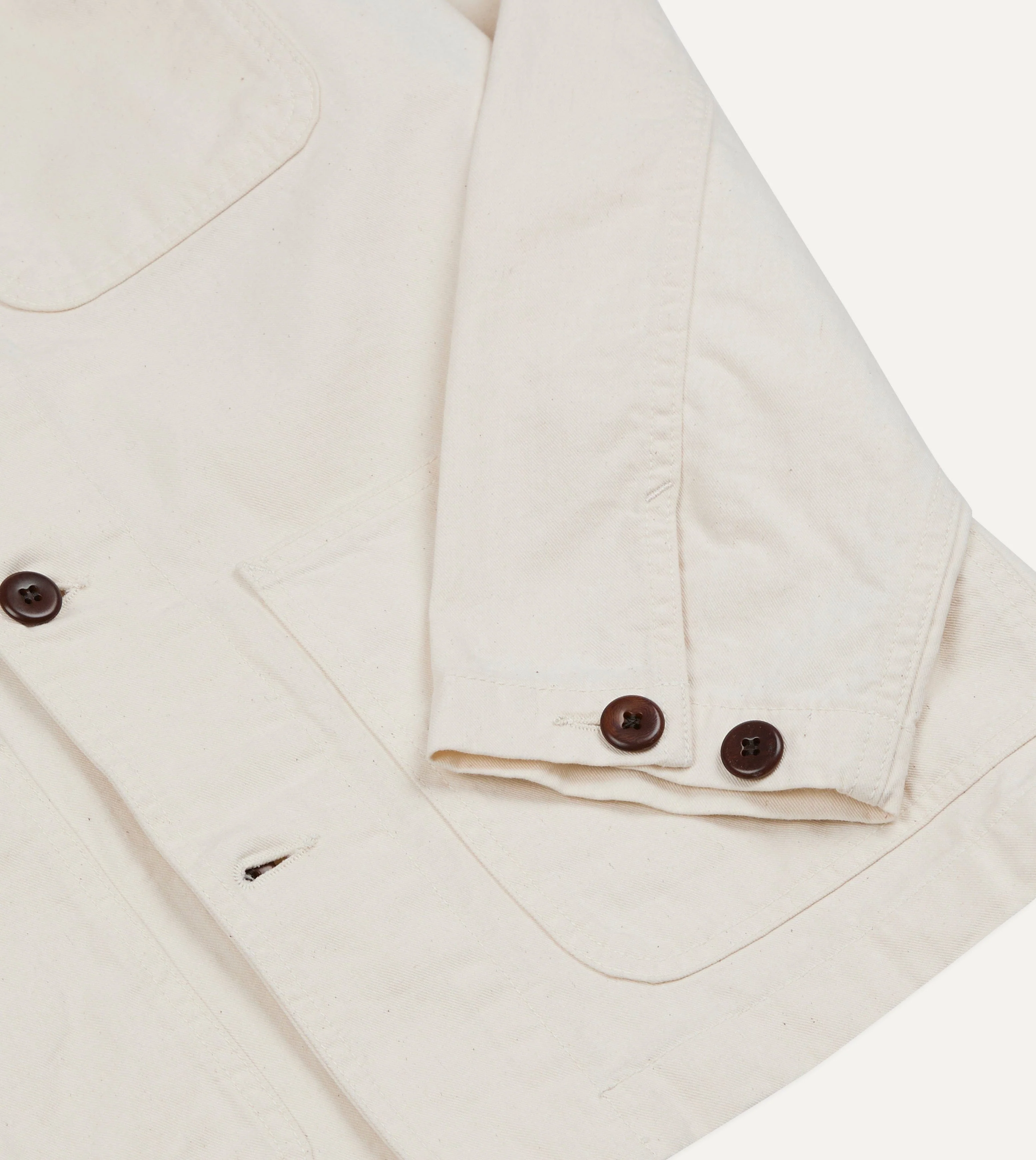 Ecru Cotton Twill Fatigue Jacket - Image 6