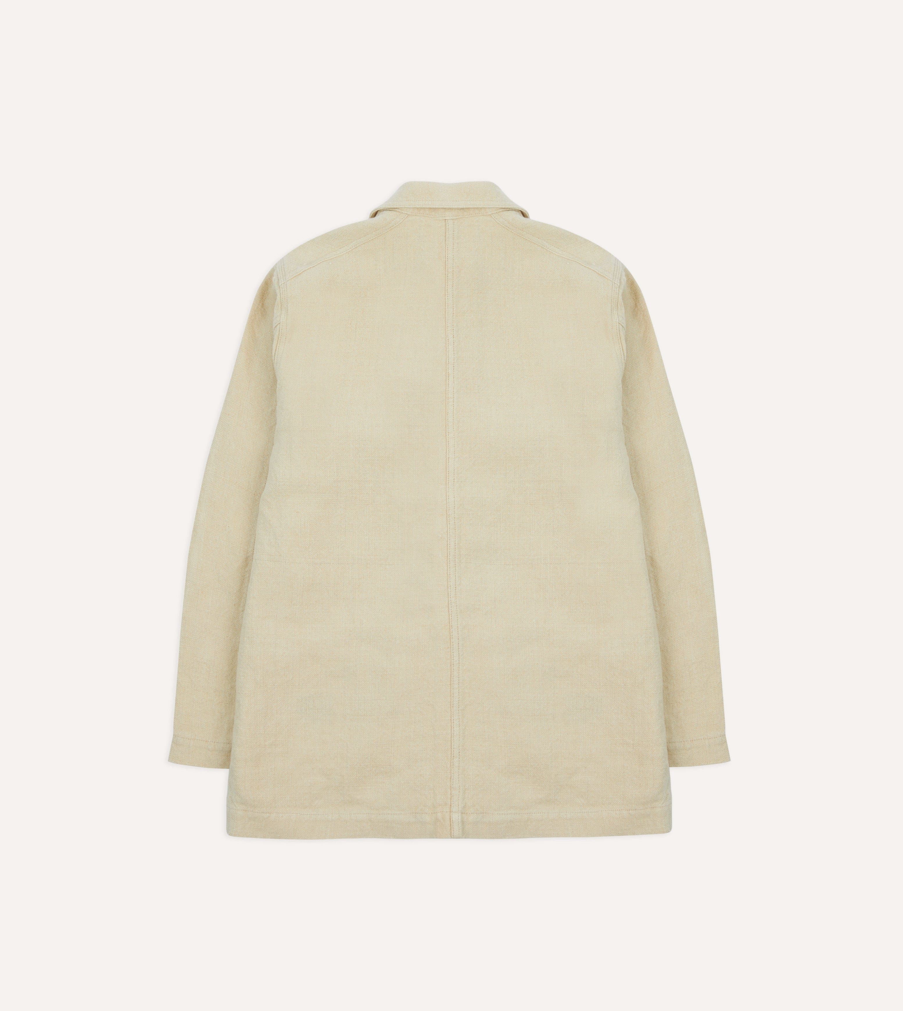 Ecru Linen Five-Pocket Chore Jacket - Image 8