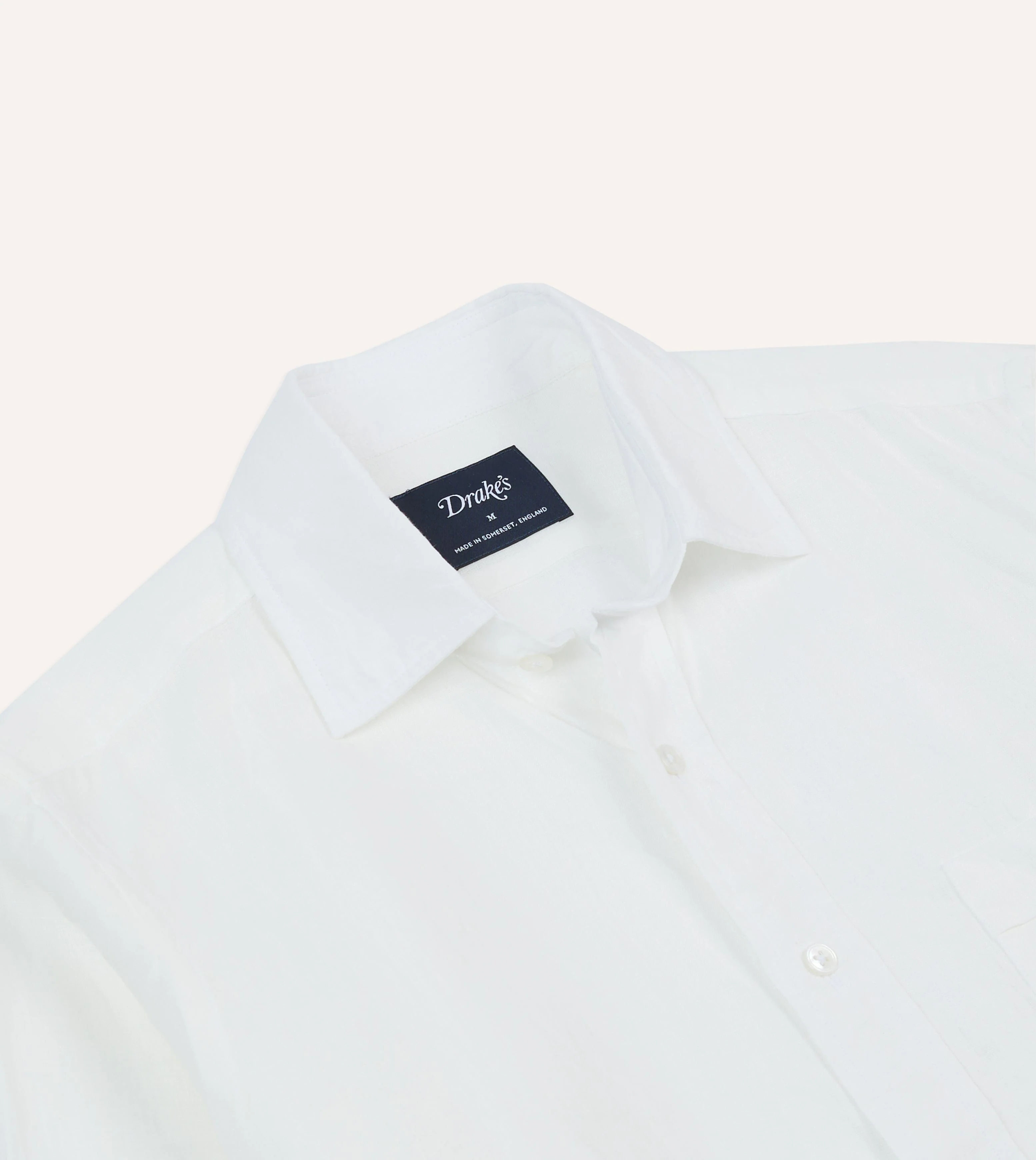 Ecru Linen Spread Collar Shirt - Image 3